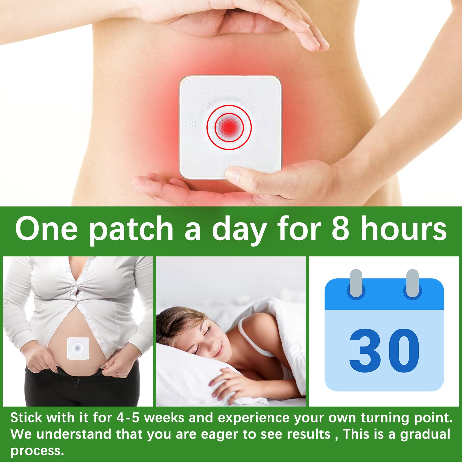 Mugwort Belly Patch,30Pcs Natural Wormwood Essence Pills and 30Pcs Belly Sticker, Moxa Hot BENJEN buy supplements canada