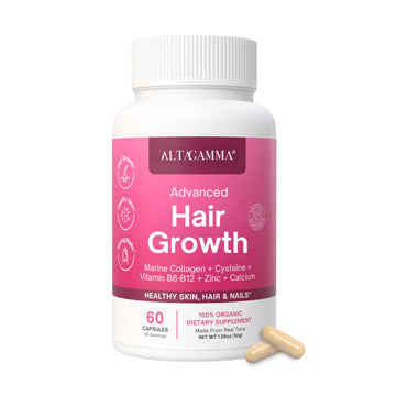 ALTAGAMMA Hair Growth Supplements - Nourishes Thinning, Strengthen Nails & Skin & Combat Hair Loss - Hair Growth Vitamins for Women & Men with Marine Collagen Peptides, 60 Capsules | 30 Day Supply ALTAGAMMA buy supplements canada