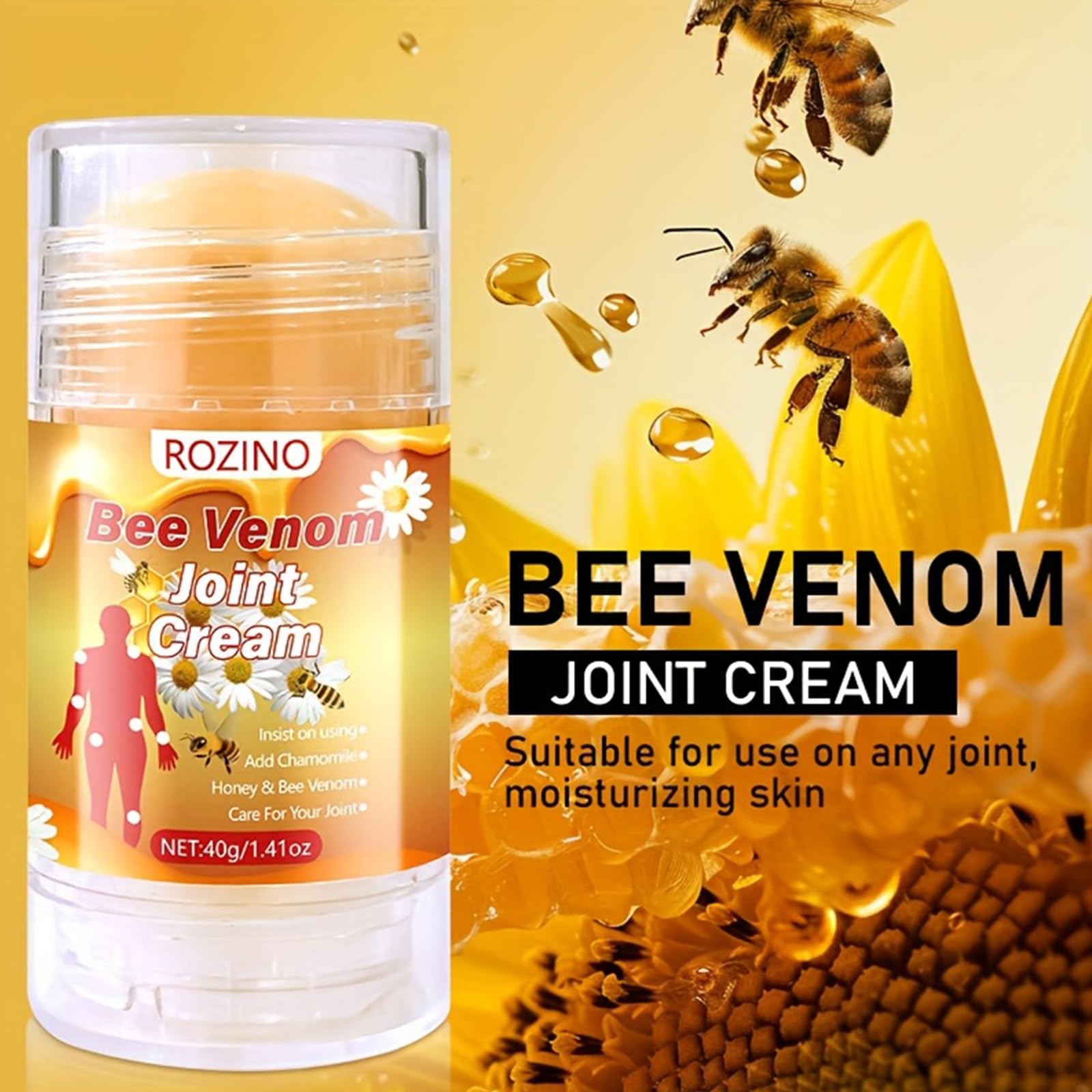 Bee Venom Joint Cream – Advanced Joint Support Cream with Honey & Chamomile, Soothing Formula for Aches & Stiffness in Knees, Hands, Back, Natural Relief Cream for Daily Joint Care (Bee venom) Generic buy supplements canada