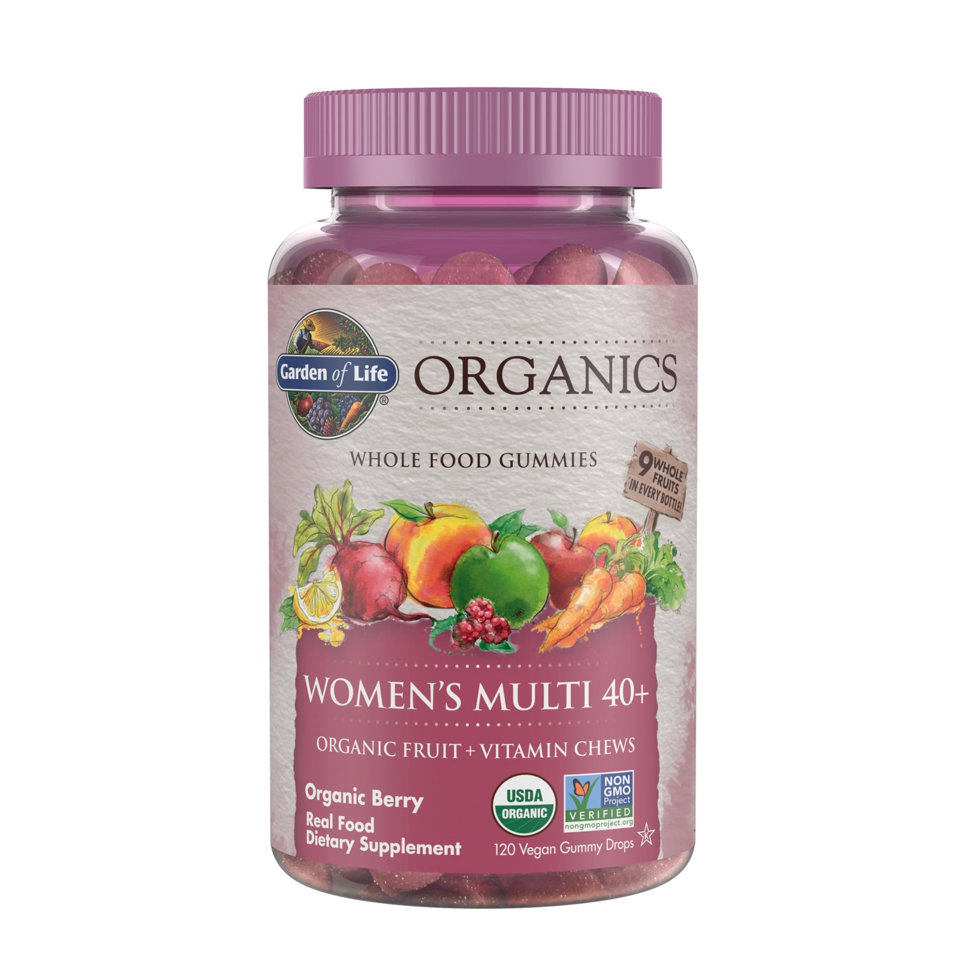 Garden of Life Organics Women 40+ Gummy Vitamins - Berry - Certified Organic, Non-GMO, Vegan, Kosher Complete Multi - Methyl B12, C & D3 Garden of Life buy supplements canada