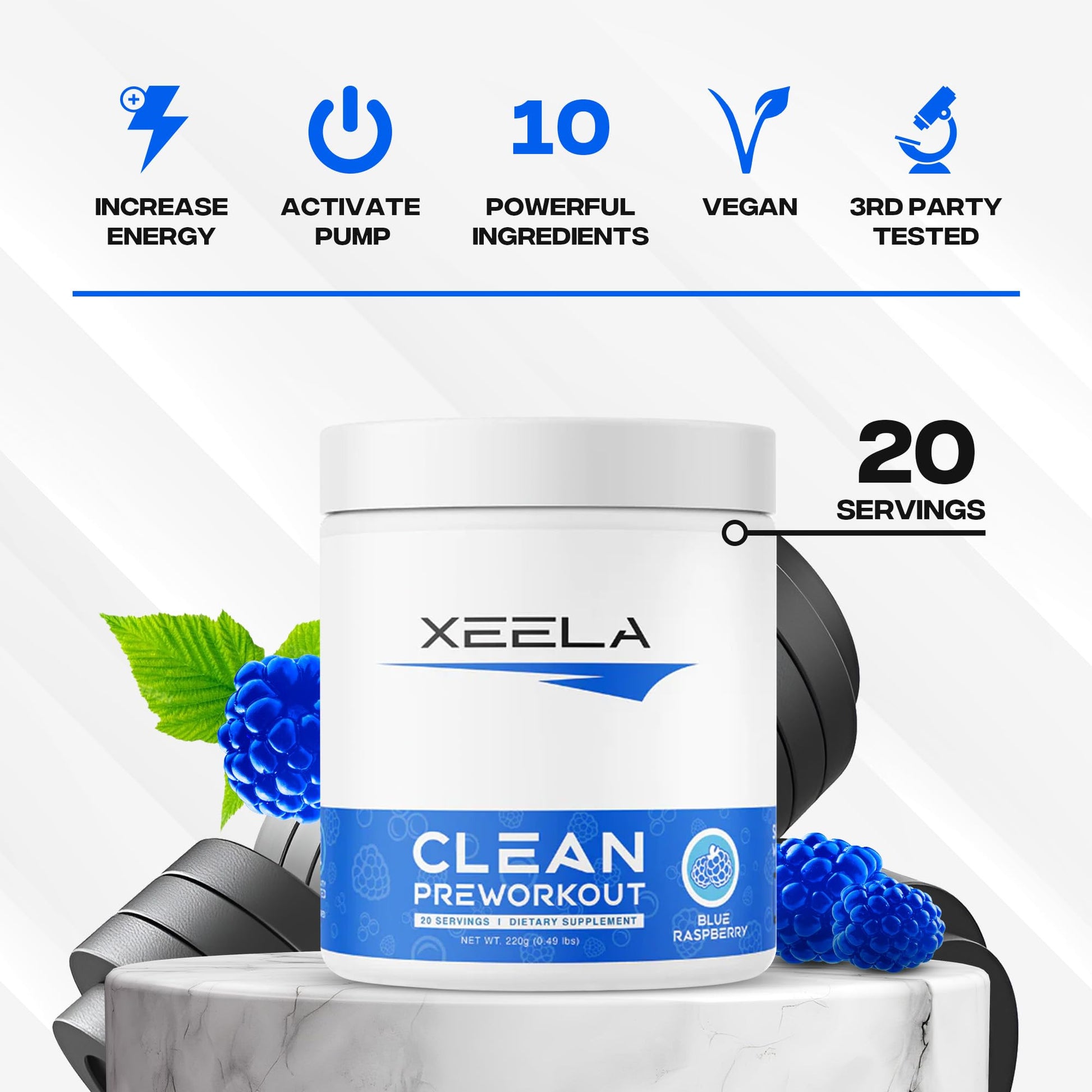 XEELA Organic Pre Workout Powder: Clean Preworkout for Men & Women, with Flavored XEELA buy supplements canada