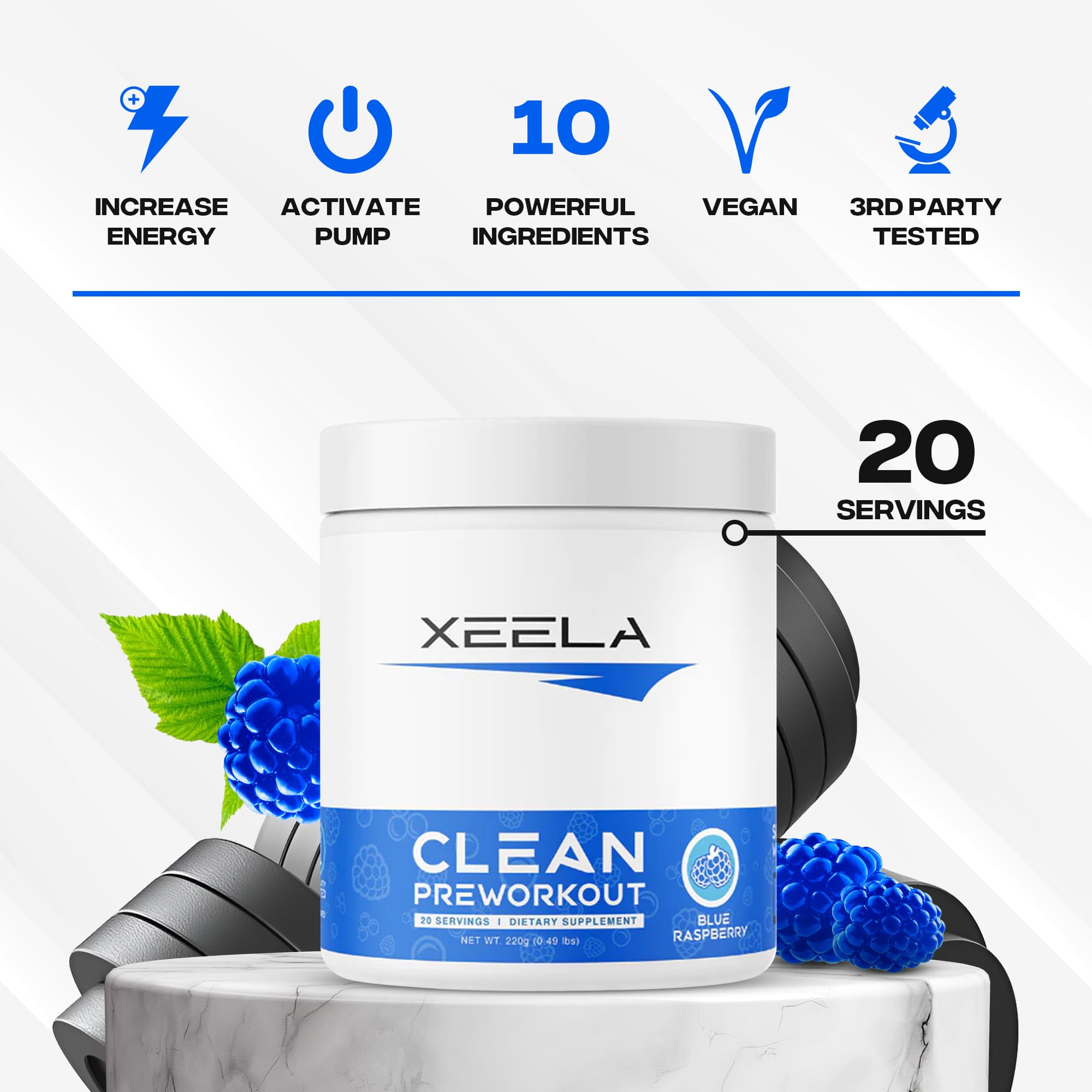 XEELA Organic Pre Workout Powder: Clean Preworkout for Men & Women, with Flavored XEELA buy supplements canada