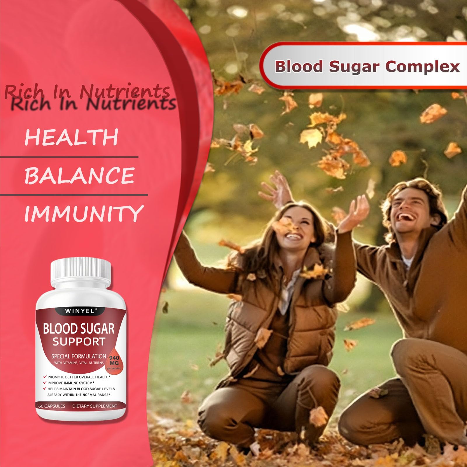 WINYEL Blood Sugar Complex Supplement - with Cinnamon, Bitter Melon, Chromium, Mulberry, Alpha Lipoic Acid, 60 Capsules WINYEL buy supplements canada