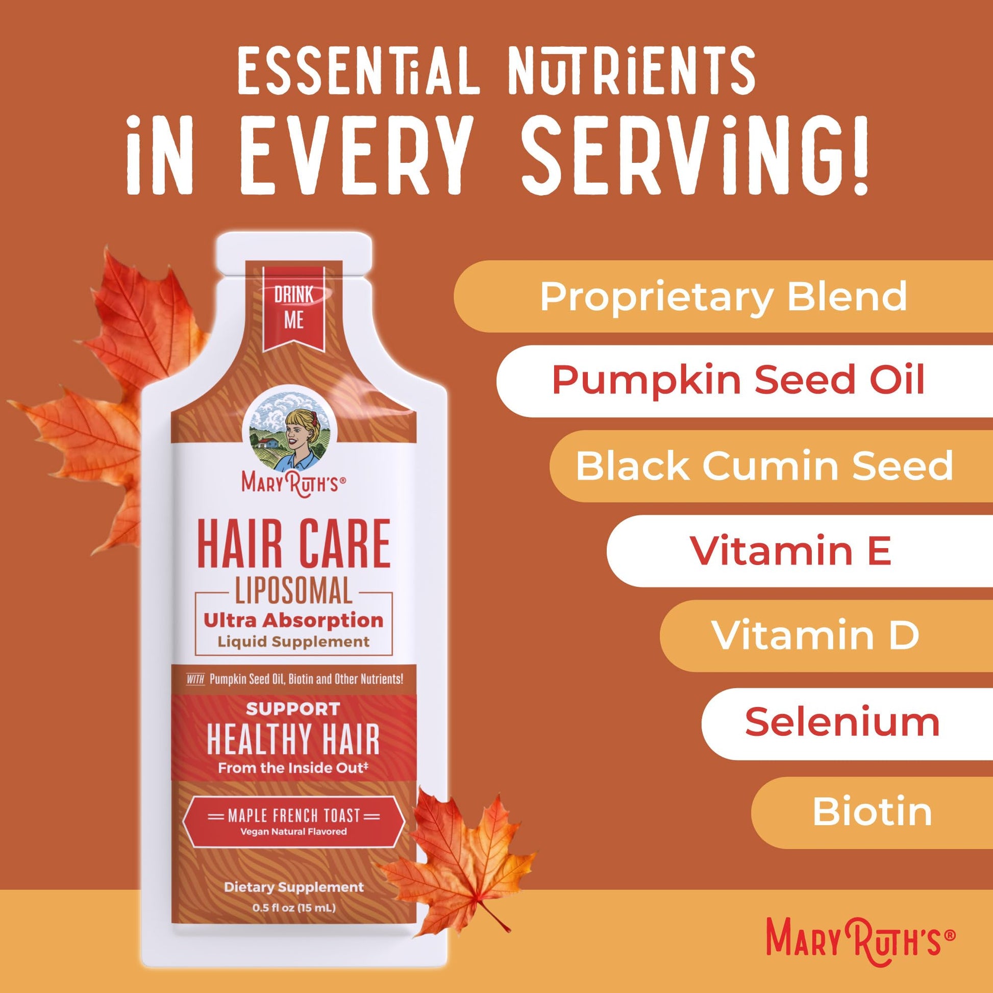 MaryRuth Organics Hair Growth Vitamins, Sugar & Gluten Free, Liquid Hair Vitamins with Vitamin D3, Vitamin E Biotin Hyaluronic Acid, Selenium for Hair & Skin Care Vegan, Non-GMO, 14-0.5 Fl Oz Pouches MARYRUTH'S buy supplements canada