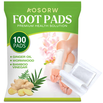 AOSORW 100 Pack Foot Pads, Ginger Oil Bamboo Charcoal Foot Pads, Foot Care Patch AOSORW buy supplements canada