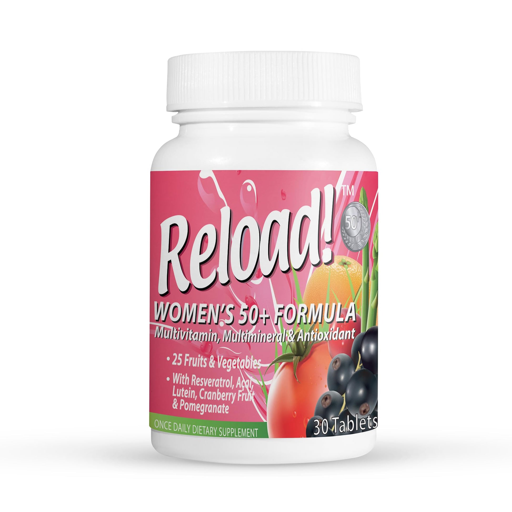 Reload! Women’s 50+ Multivitamin, Multimineral & Antioxidant – with Resveratrol, Acai, Lutein, Cranberry, Pomegranate & 25 Fruits & Vegetables – Once Daily Tablets – 30 Count Reload! buy supplements canada