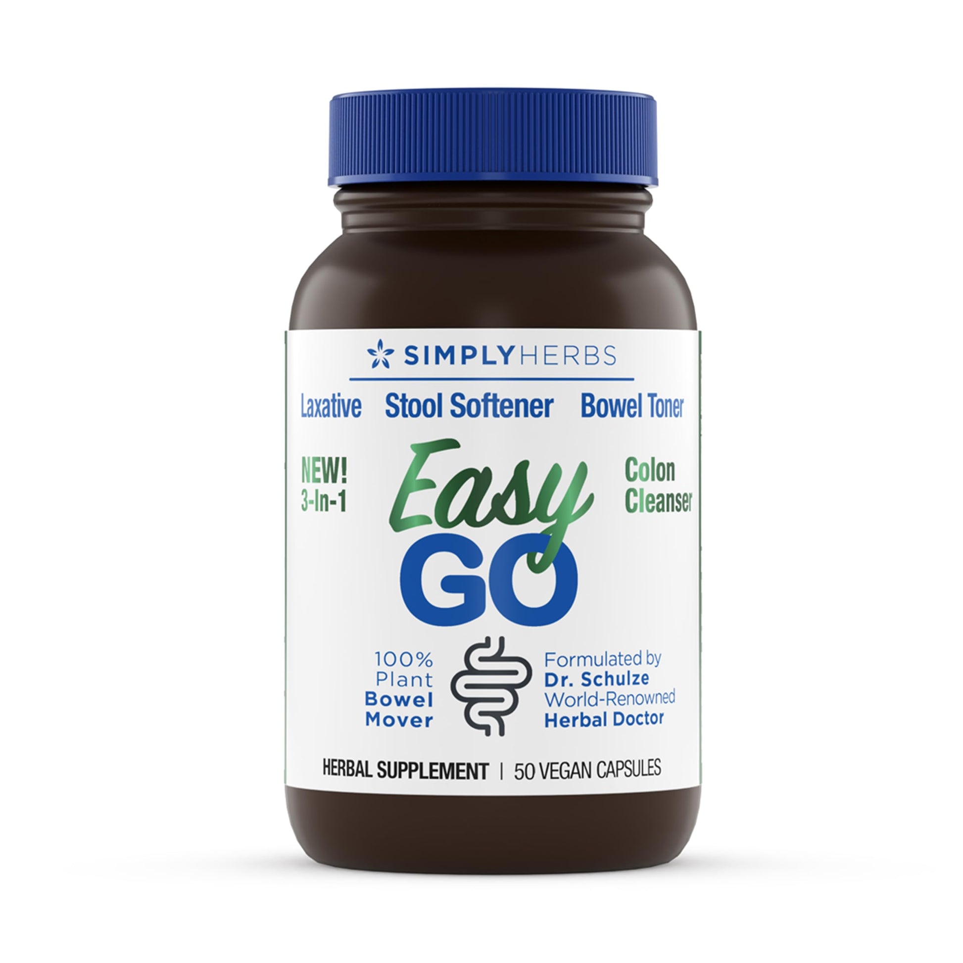 Simply Herbs Easy Go Bowel Mover - Adult Cleansing Supplement for Colon Health Support - Bowel Movement Aid - Stool Softener - Daily-Use Laxative - Plant-Based Ingredients - Vegan - 50 Count Dr. Schulze's buy supplements canada