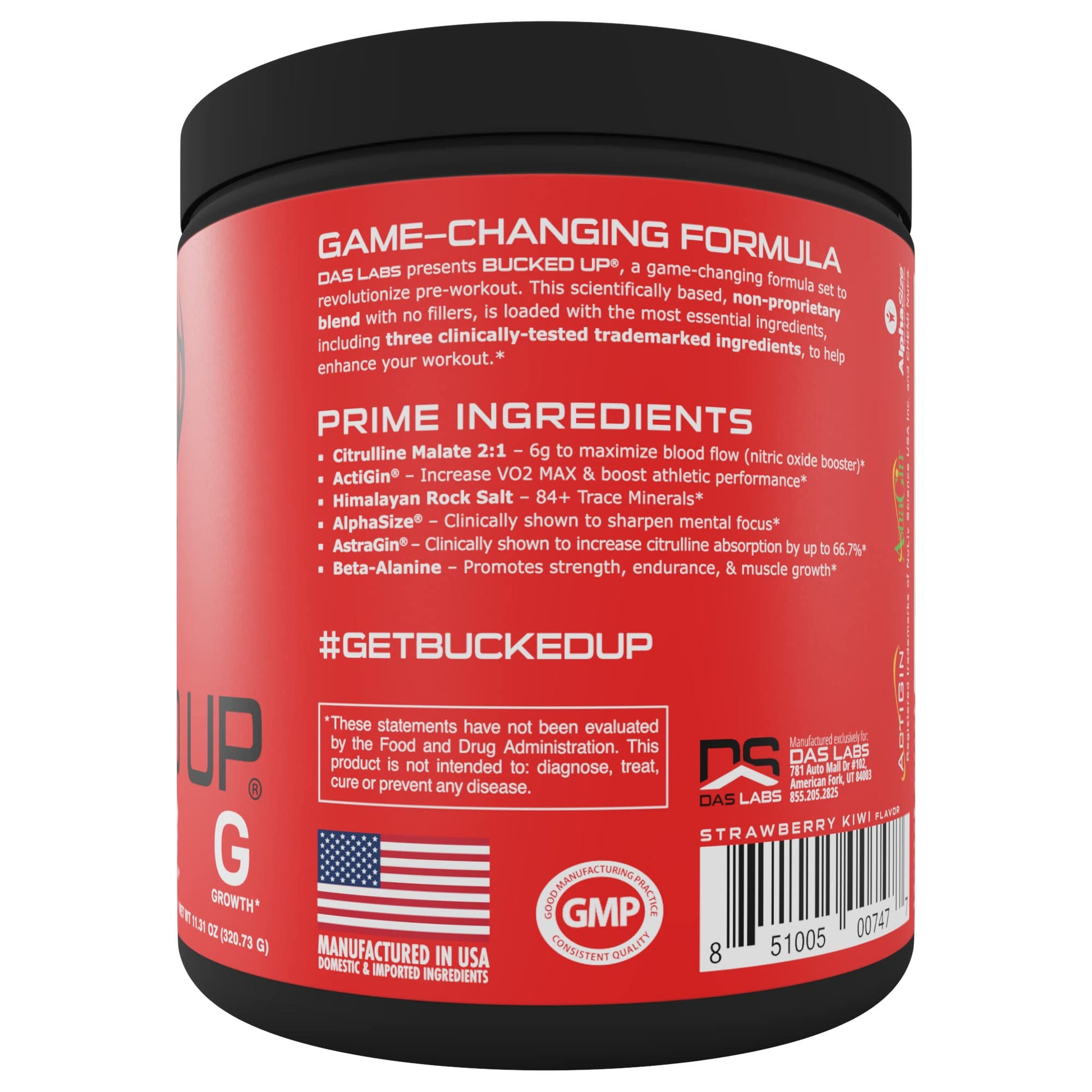 Bucked Up Pre Workout - Best Tasting - 6 Grams Citrulline, 2 Grams Beta Alanine Non Proprietary Blend, Powder (Strawberry Kiwi) Bucked Up buy supplements canada