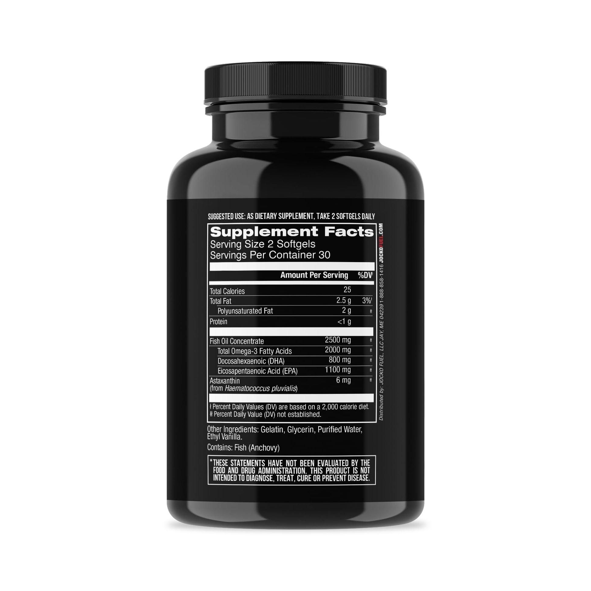 Jocko Fuel Omega 3 Fish Oil Supplement 2000mg - Burpless Fatty Acid Supplement, Wild Caught, Powerful Antioxidant with Astaxanthin (60 Capsules) Jocko Fuel buy supplements canada