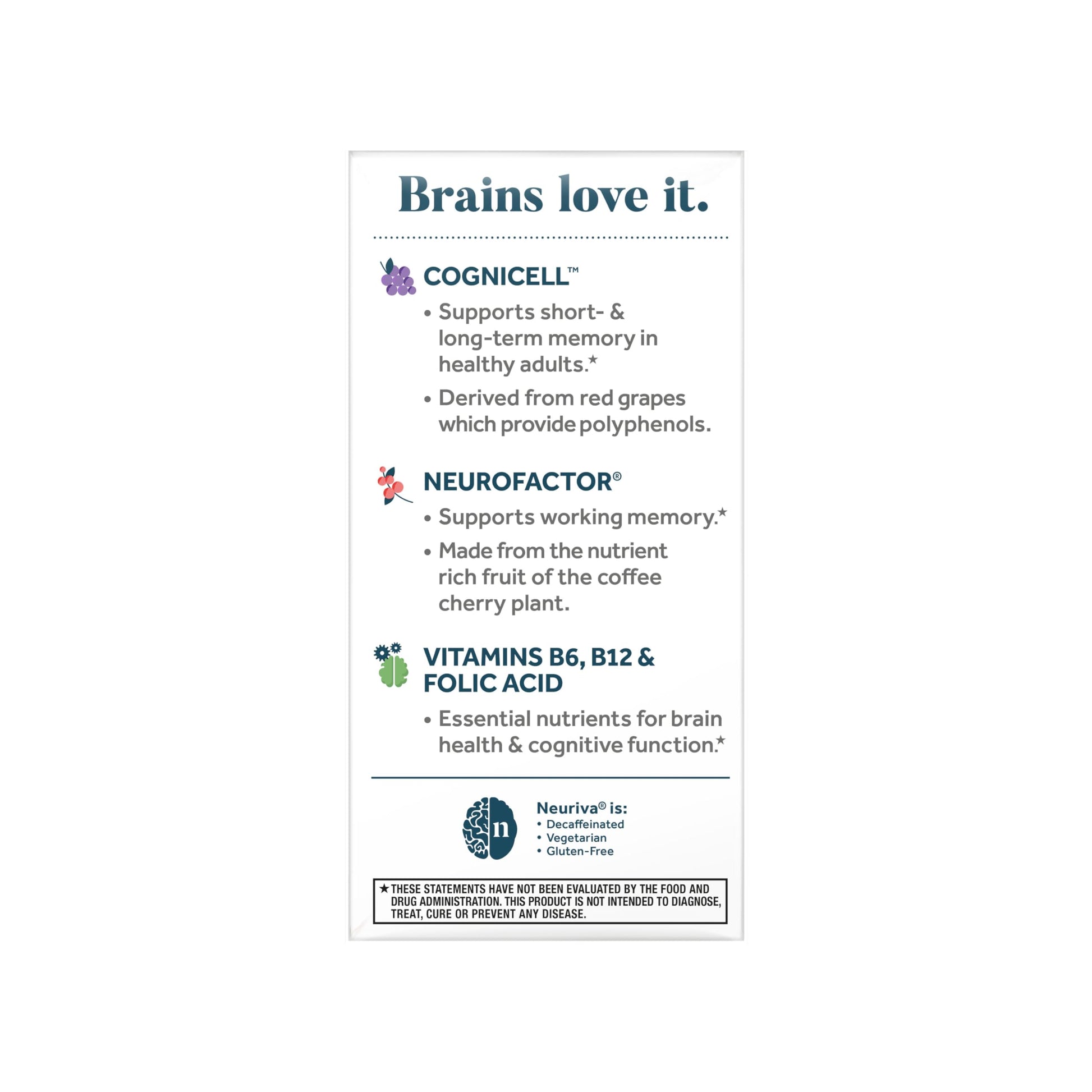 NEURIVA Memory 3D Brain Supplement - Decaffeinated Nootropic Capsules for Memory, Focus, & Cognitive Function - Short Term, Long Term, & Working Memory Support - 50ct NEURIVA buy supplements canada
