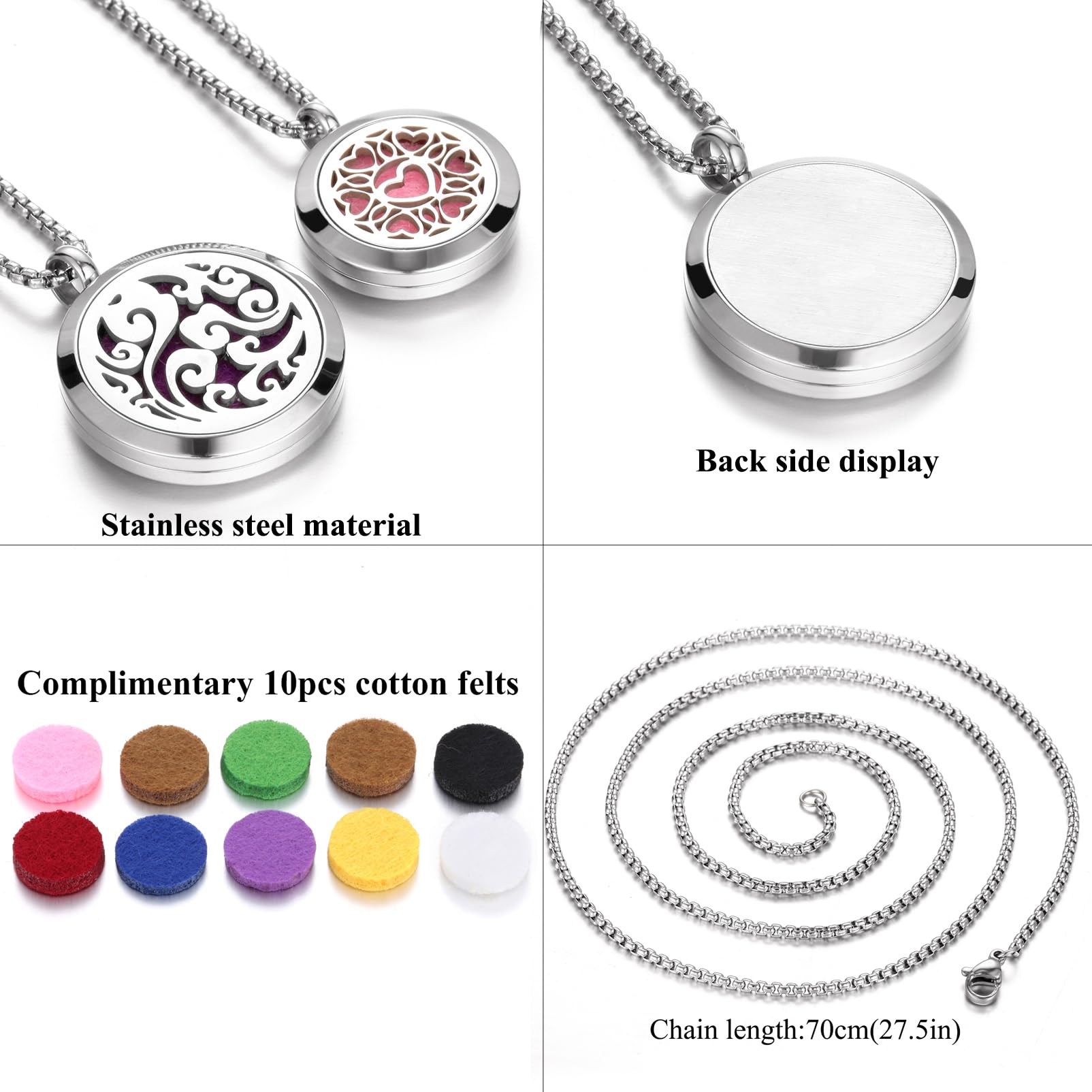 Aromatherapy Essential Oil Diffuser Necklace Tree of Life Cloud Design Stainless Steel Locket JEAN SMILE buy supplements canada