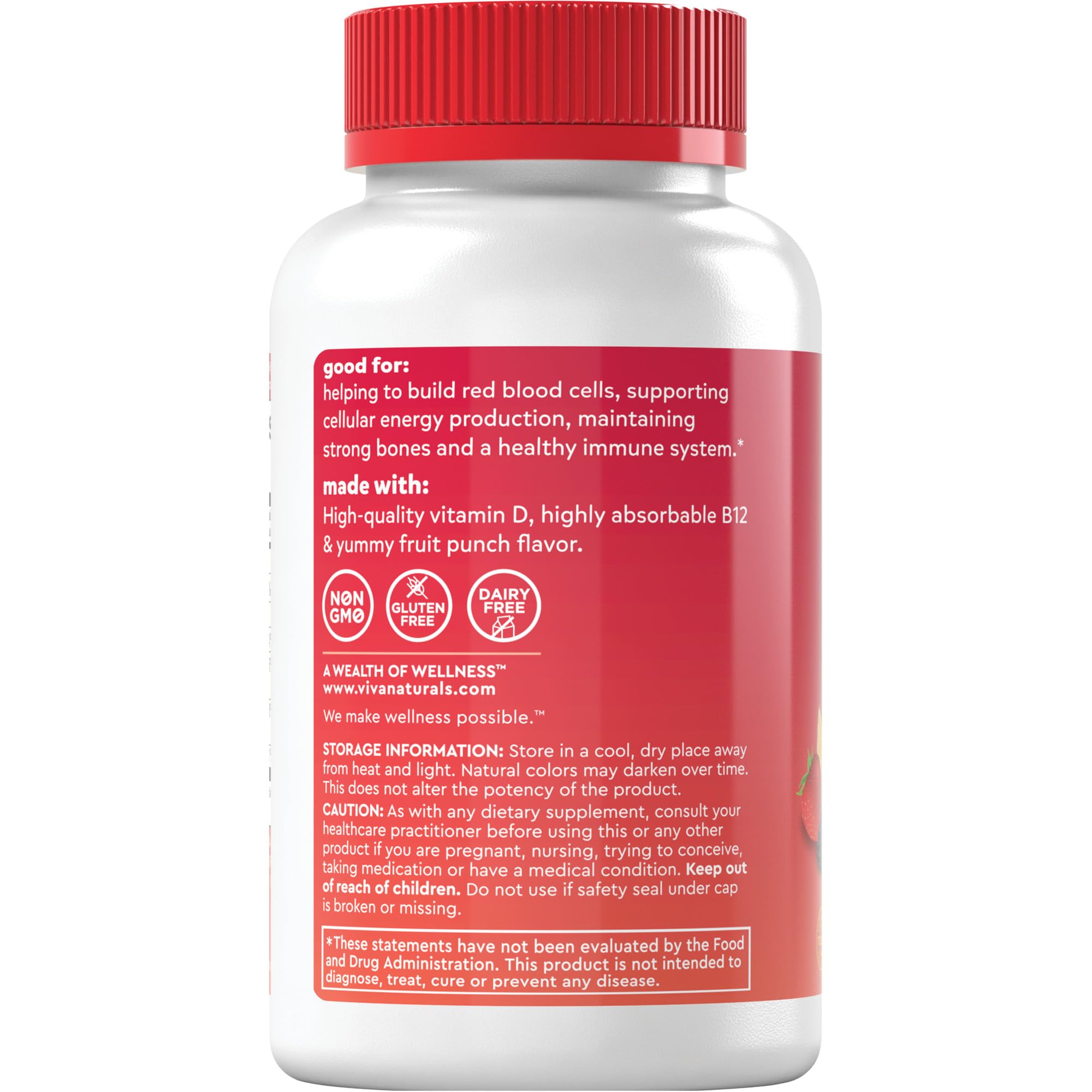 Viva Naturals Plant-Based B12 Gummies with Vitamin D3 - Chewable 5000mcg B12 Viva Naturals buy supplements canada