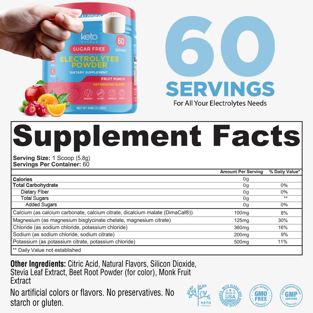 Keto Vitals Keto Electrolytes Powder | Keto-Friendly Electrolytes with Potassium, Magnesium, Sodium, Calcium | Electrolytes Sugar Free | Supplement Energy Drink Mix Keto Vitals buy supplements canada
