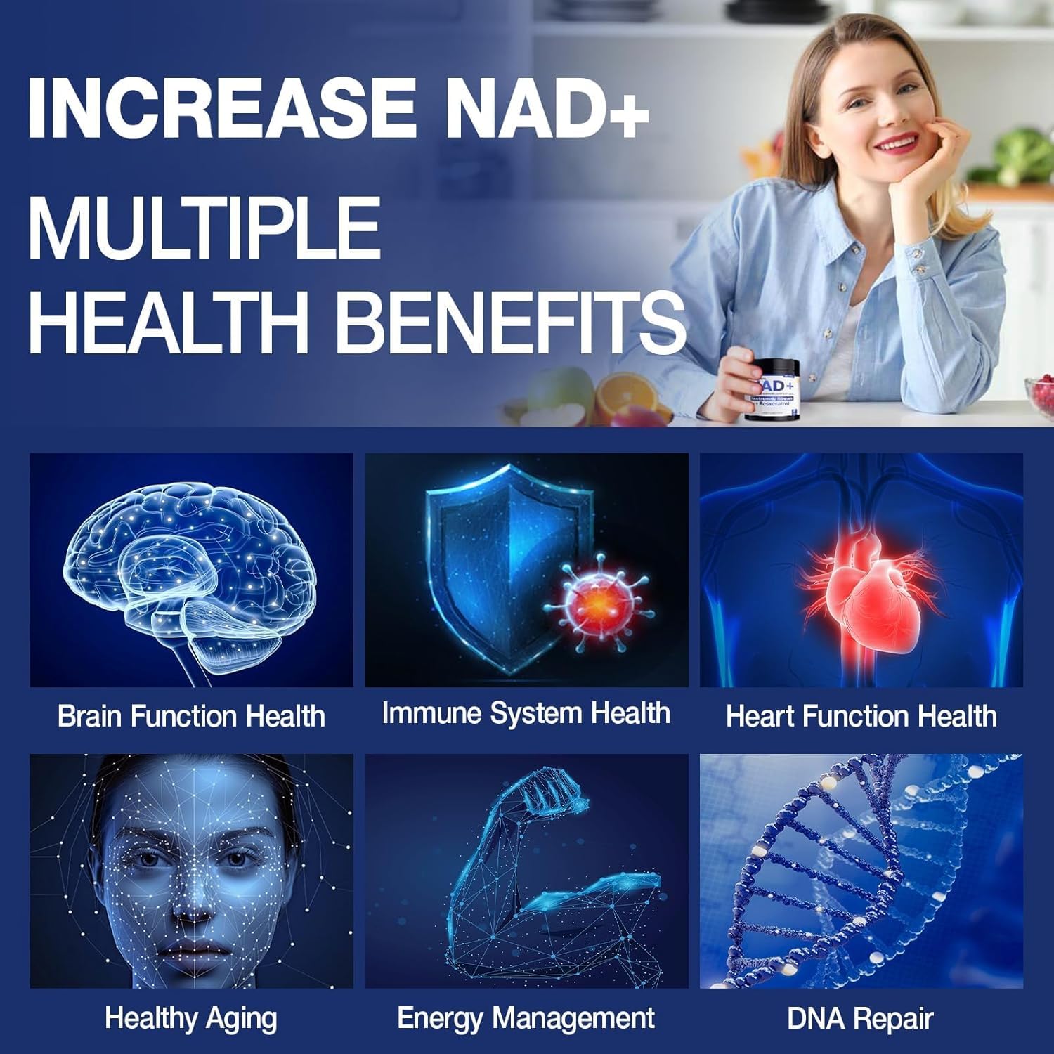 NAD+ Supplement - NAD Nicotinamide Riboside Resveratrol NAD Supplement 1000mg Pure Organic for Women and Men Anti-Aging, Energy, Focus, 80 Capsules MSLOTAL buy supplements canada