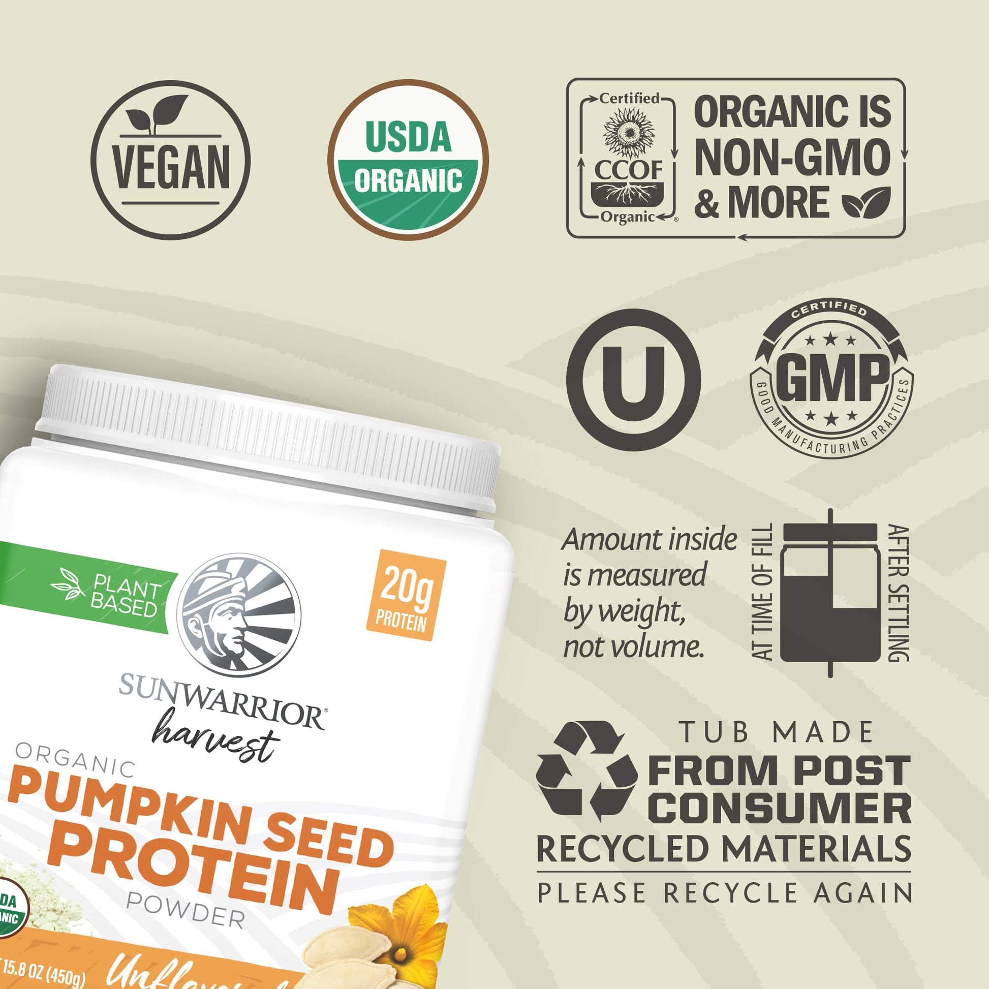 Organic Pumpkin Seed Protein Powder Cold Pressed, Simple Single-Ingredient Superfood Plant-Based, Easy to Digest All 9 Essential Amino Acids Mild Flavor for Smoothies Sunwarrior buy supplements canada