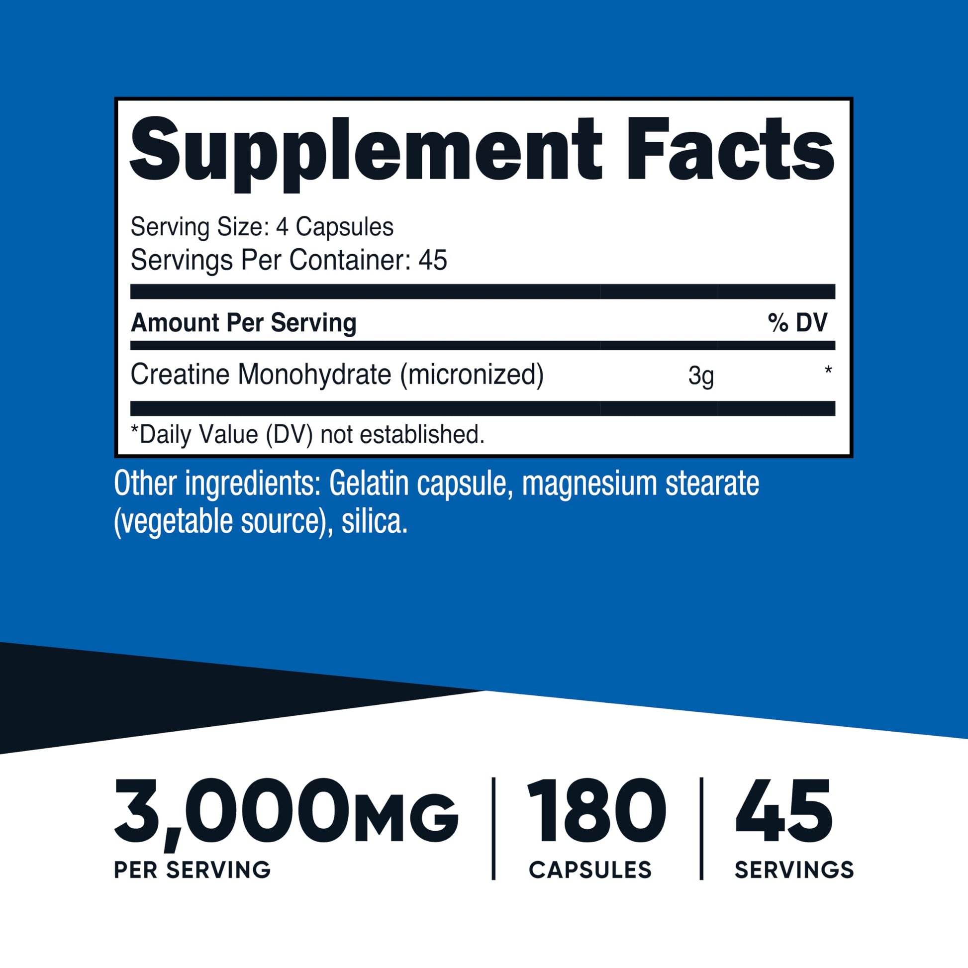 Nutricost Creatine Monohydrate 3,000mg, 180 Capsules (750mg Per Capsule) - Gluten Free, Non-GMO Nutricost buy supplements canada