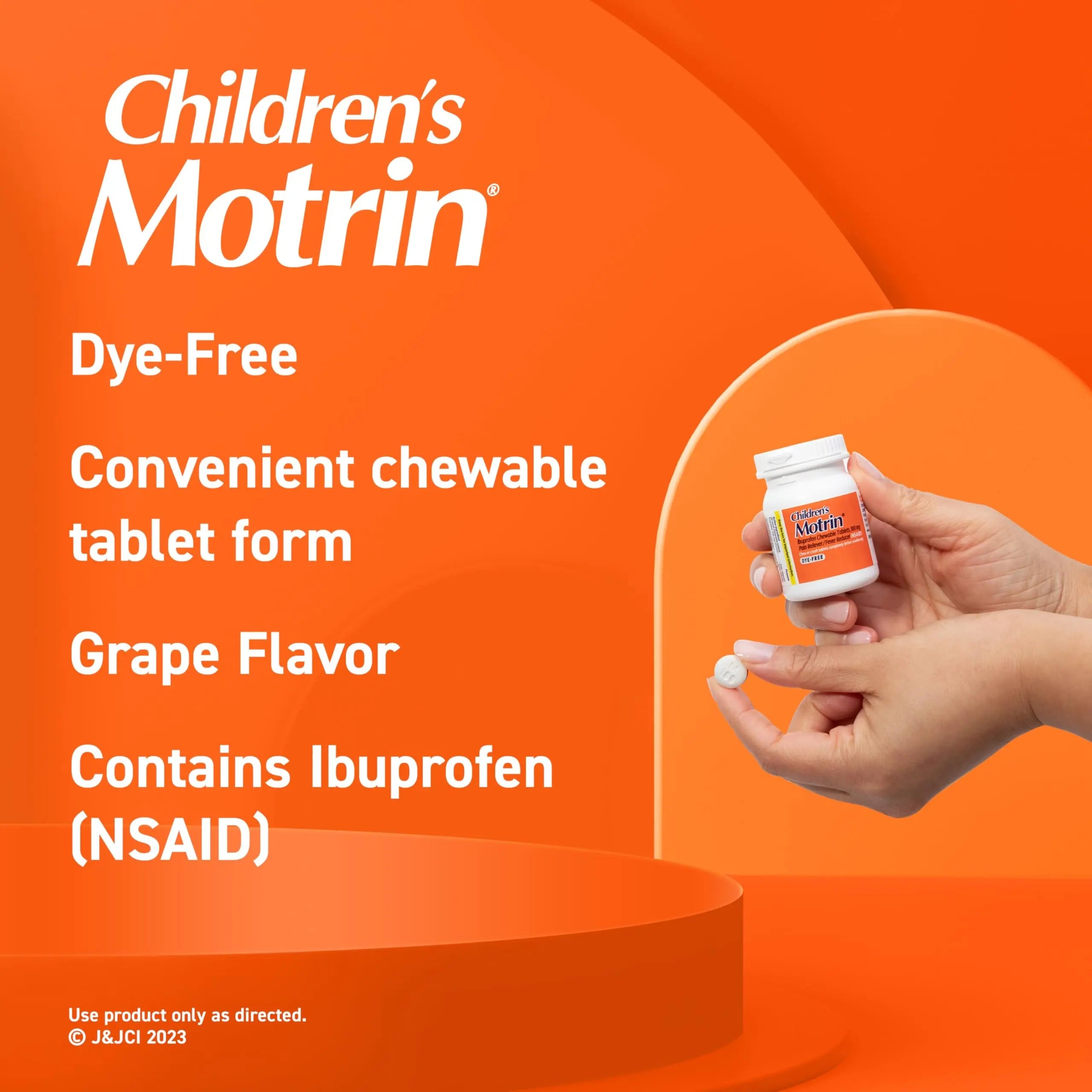 Motrin Children's Dye-Free Chewable Tablets with Ibuprofen, Kids' Fever Reducer & Pain Reliever for Sore Throat, Fever, Toothache & Pain Relief, Grape Flavor, 24 Ct Motrin buy supplements canada