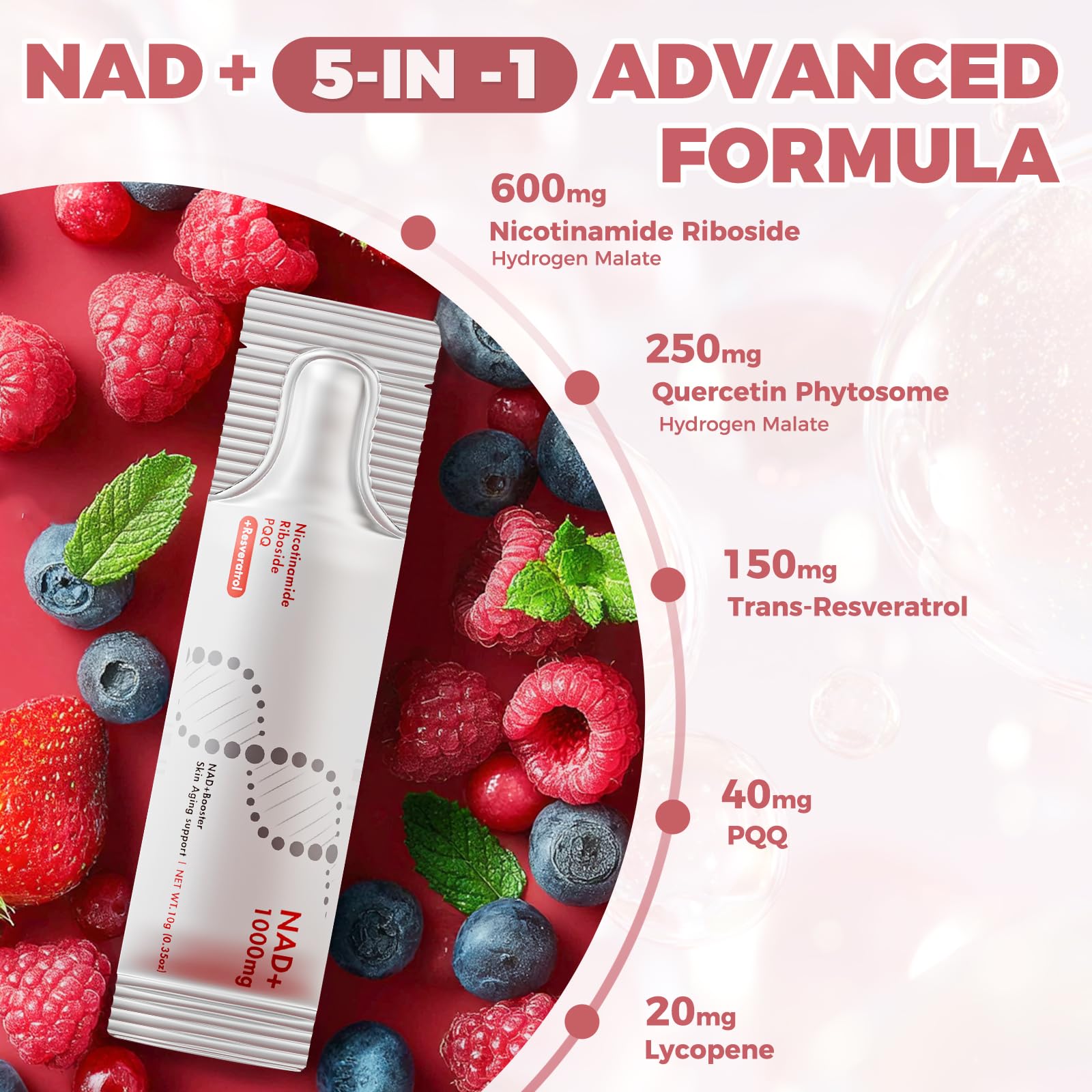 NAD+ Liquid Supplement 1000mg 30 Sachet, Nicotinamide Riboside & Resveratrol with PQQ DNA Repair Advanced NAD Supplement for Men & Women,Boosts Cellular Energy NEWOLITE buy supplements canada