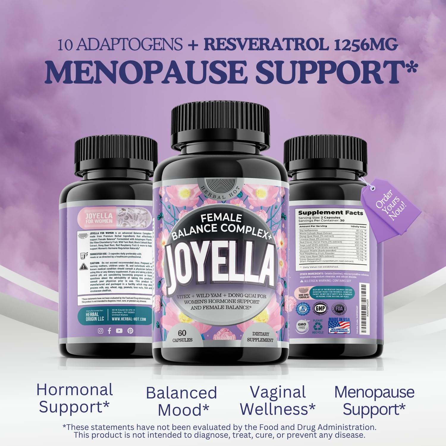 11-in-1 Hormonal Balance, Relief for Menopause Symptoms, Helps Reduce Hot Flashes, Night Sweats, and Mood Swings, Clinically Proven Ingredients, Natural PMS Support, Made in USA, 3rd Party-Tested HERBAL HOT buy supplements canada