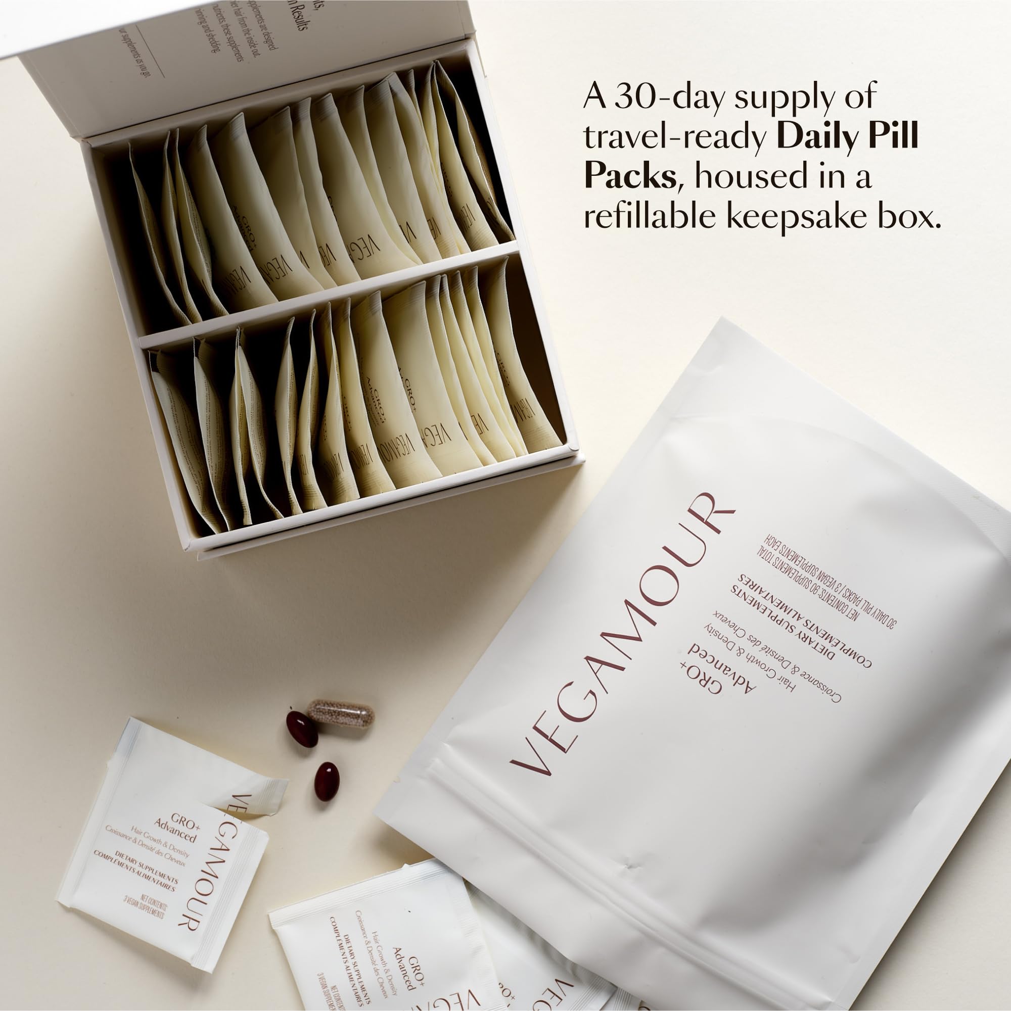 VEGAMOUR GRO+ Advanced Hair Growth Vitamin Supplements - Boosts Hair Growth & Density - 30 Pill Packs/Box VEGAMOUR buy supplements canada