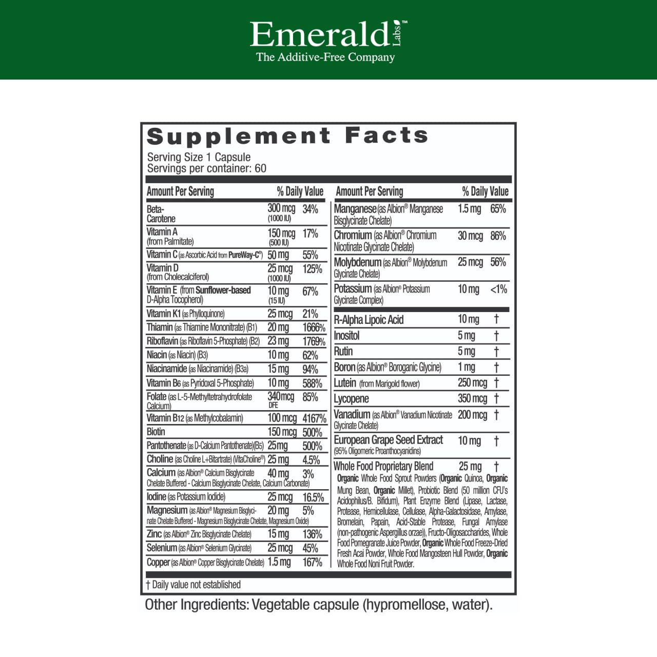EMERALD LABS Men's 1 Daily Multi - Additive-Free Men's Multivitamin - Includes Lycopene, Zinc, Vitamin D3, & More EMERALD LABS buy supplements canada