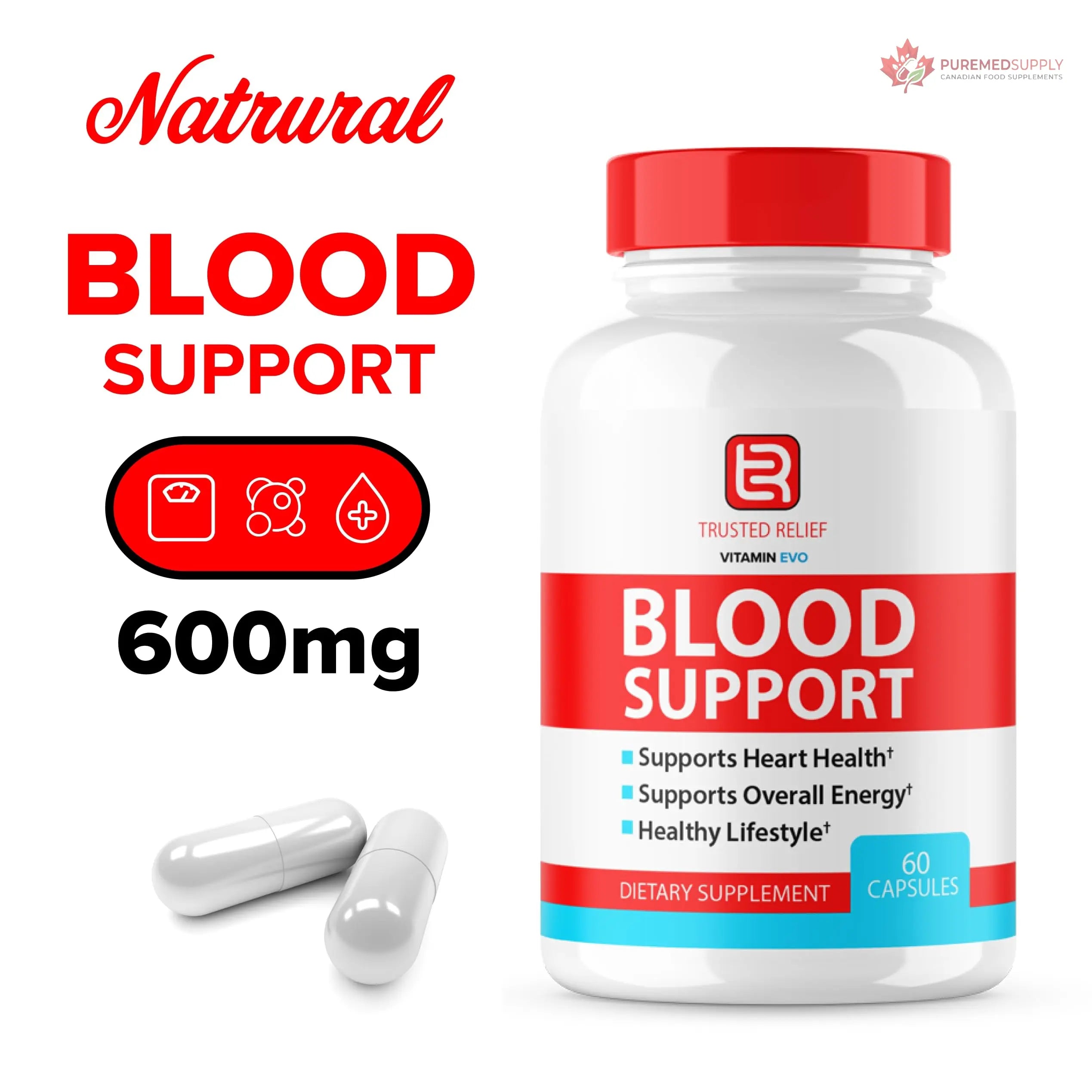 (2 Pack) Trusted Relief Blood Support Capsules, Trusted Relief Advanced Strength Glycogen Reviews Healthy Levels Support Supplement, TrustedRelief Maximum Blood Support Formula Supplement (120 Caps) Vitamin Evo buy supplements canada