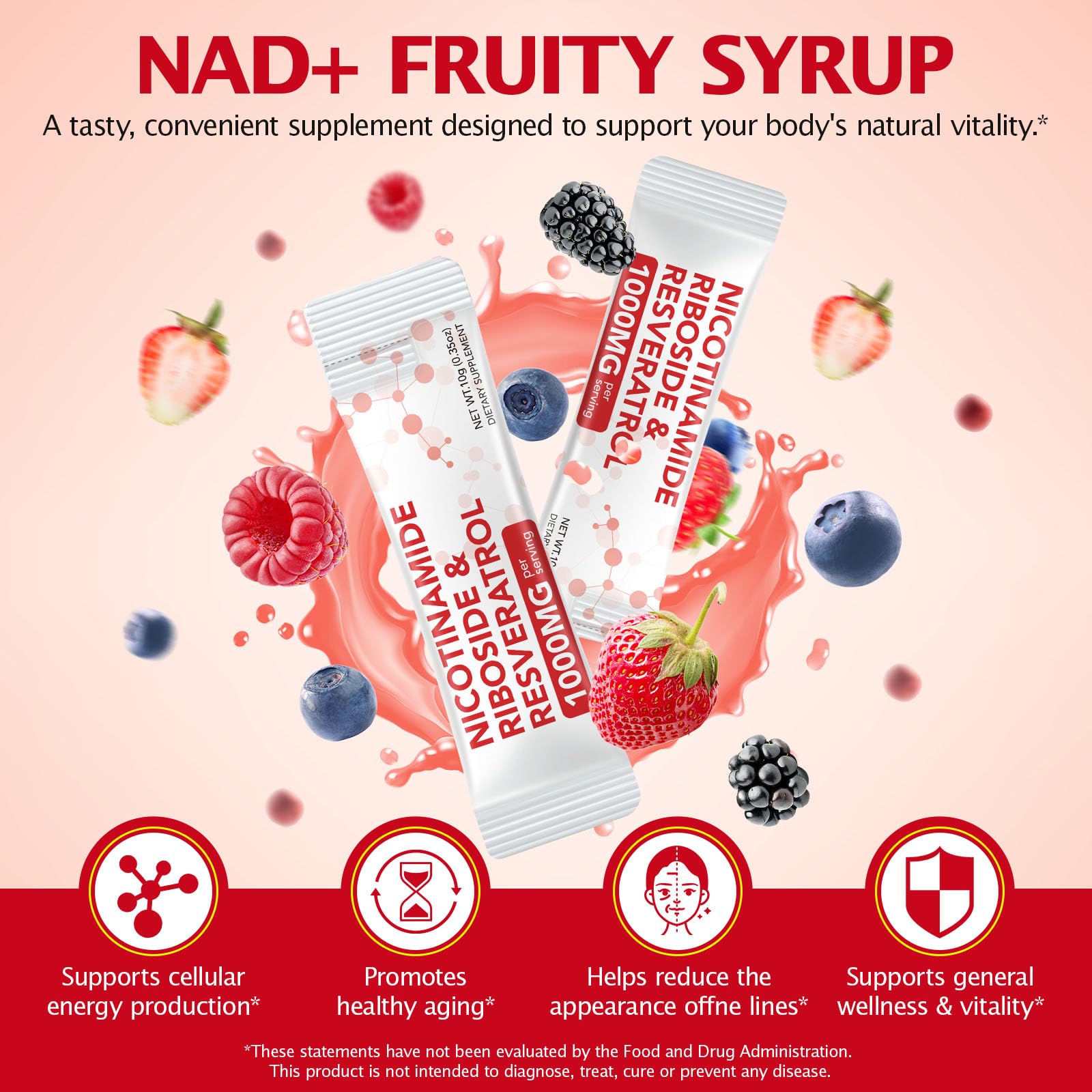 NAD+ Supplement 1000mg Liquid Packets 21pcs, Nicotinamide Riboside Resveratrol, NAD Supplements for Women Men, Anti-Aging, Repairs Cells, Support Natural Vitality Nyloriaine buy supplements canada