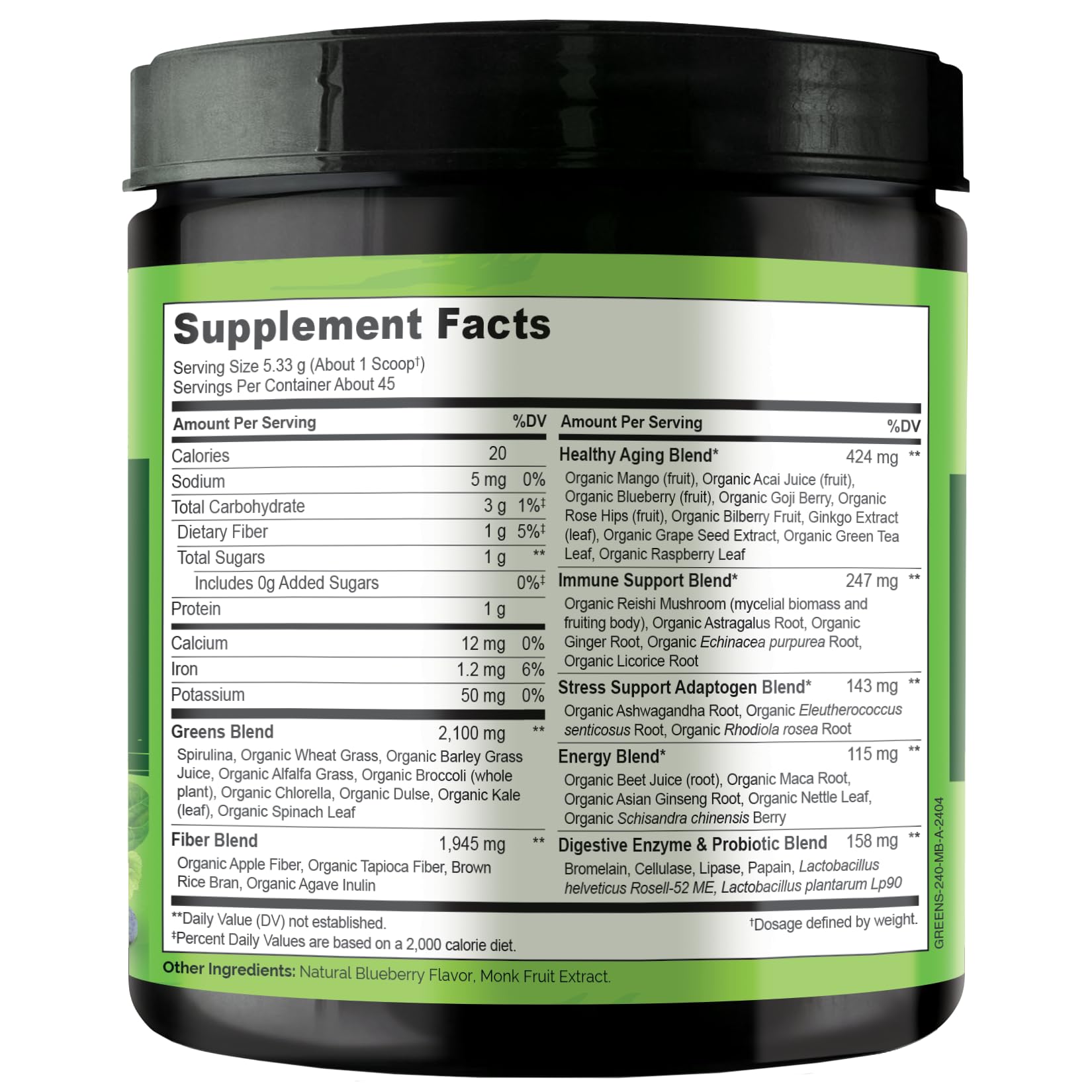 NATURELO Raw Greens Superfood Powder 240 Grams, Mixed Berry - Supports Energy, Immunity and Detox - Includes Spirulina, Wheat Grass and Organic Greens for Whole Food Nutrition NATURELO buy supplements canada