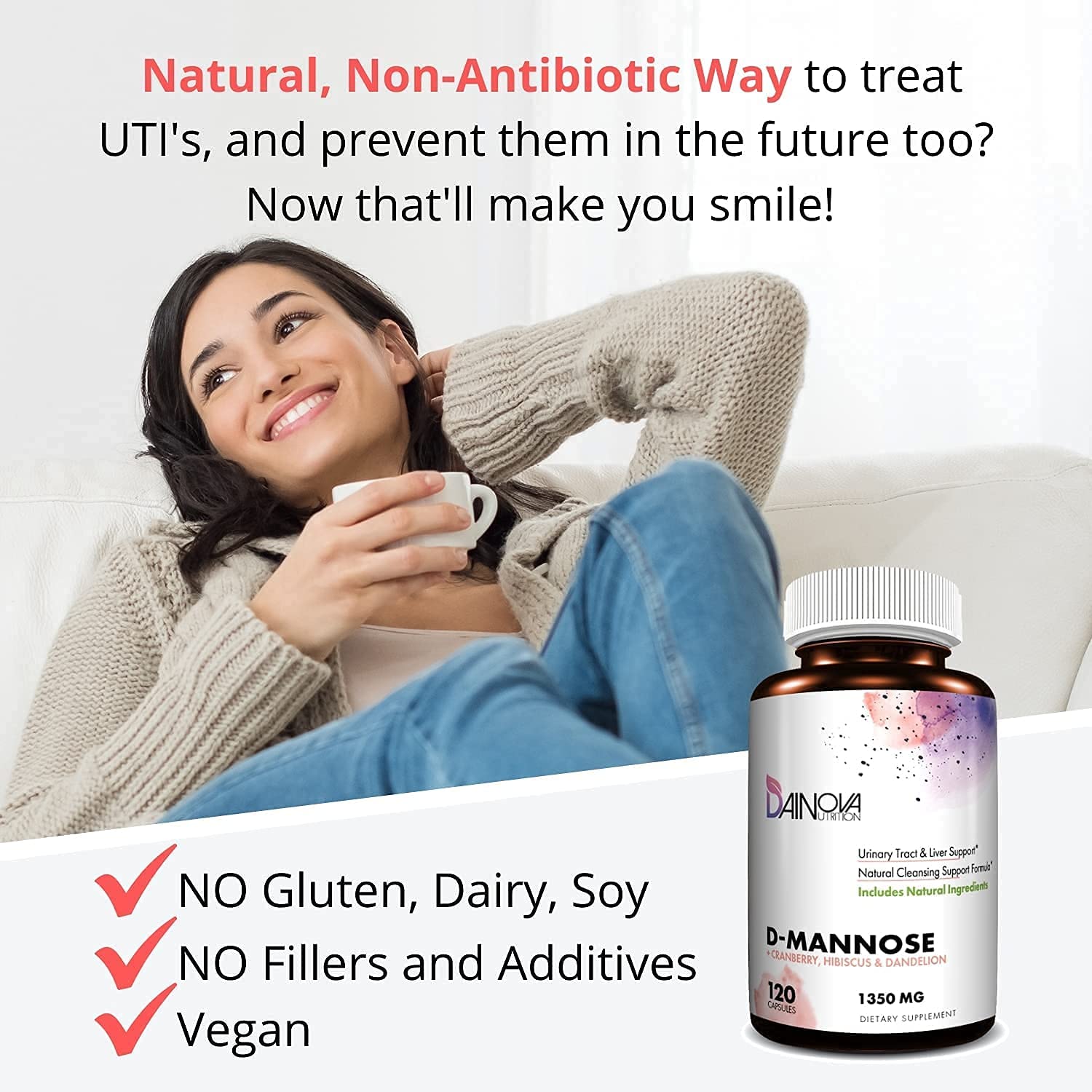 Dainova Nutrition D Mannose Capsules and Probiotics for Women Bundle I Urinary Tract Dainova Nutrition buy supplements canada