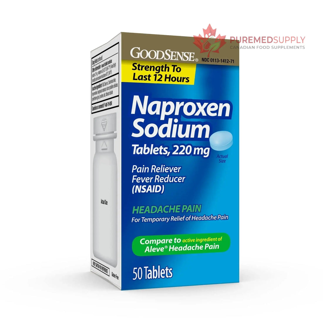 GoodSense Naproxen Sodium Tablets 220 Mg, Headache Pain, Blue, 50 Count GoodSense buy supplements canada