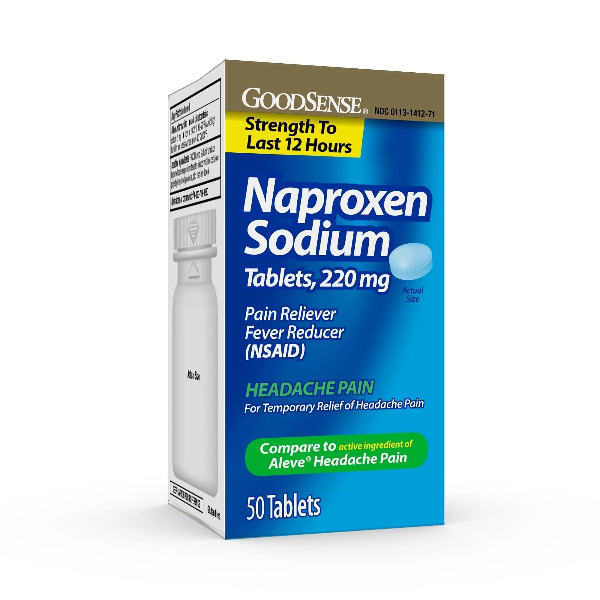 GoodSense Naproxen Sodium Tablets 220 Mg, Headache Pain, Blue, 50 Count GoodSense buy supplements canada