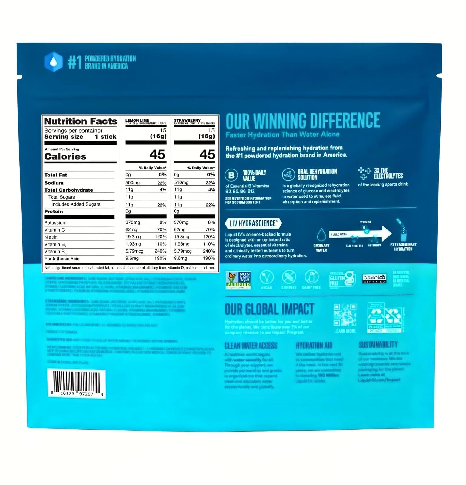 Liquid I.V. Hydration Multiplier Electrolyte Drink Mix, Variety, 0.56 Oz, 30 Ct Liquid I.V. buy supplements canada