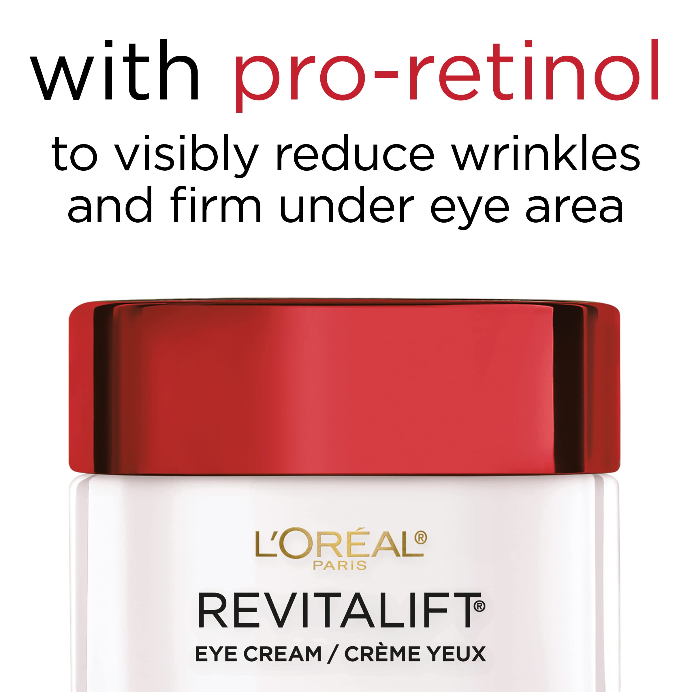 L'Oreal Paris Skincare Revitalift Anti-Wrinkle and Firming Eye Cream with Pro Retinol, Treatment to Reduce Dark Circles, Fragrance Free, 0.5 oz. L'Oreal Paris buy supplements canada