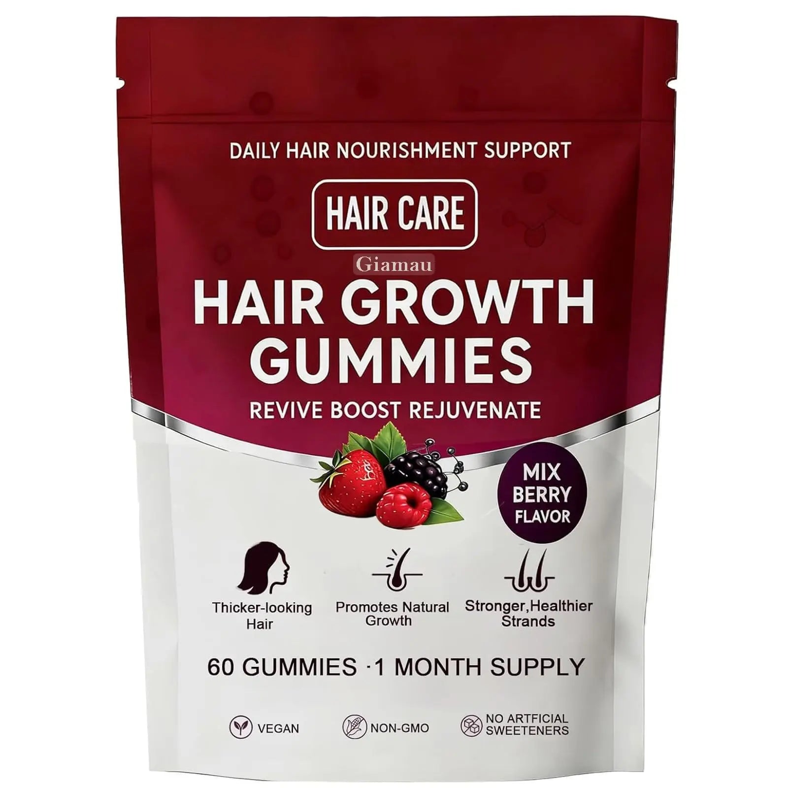 Giamau Lumin Hair Growth Gummies, 60 Vegan Gummies |Supports Healthy Hair Growth & Strength, Skin & Nail Care, | Giamau buy supplements canada