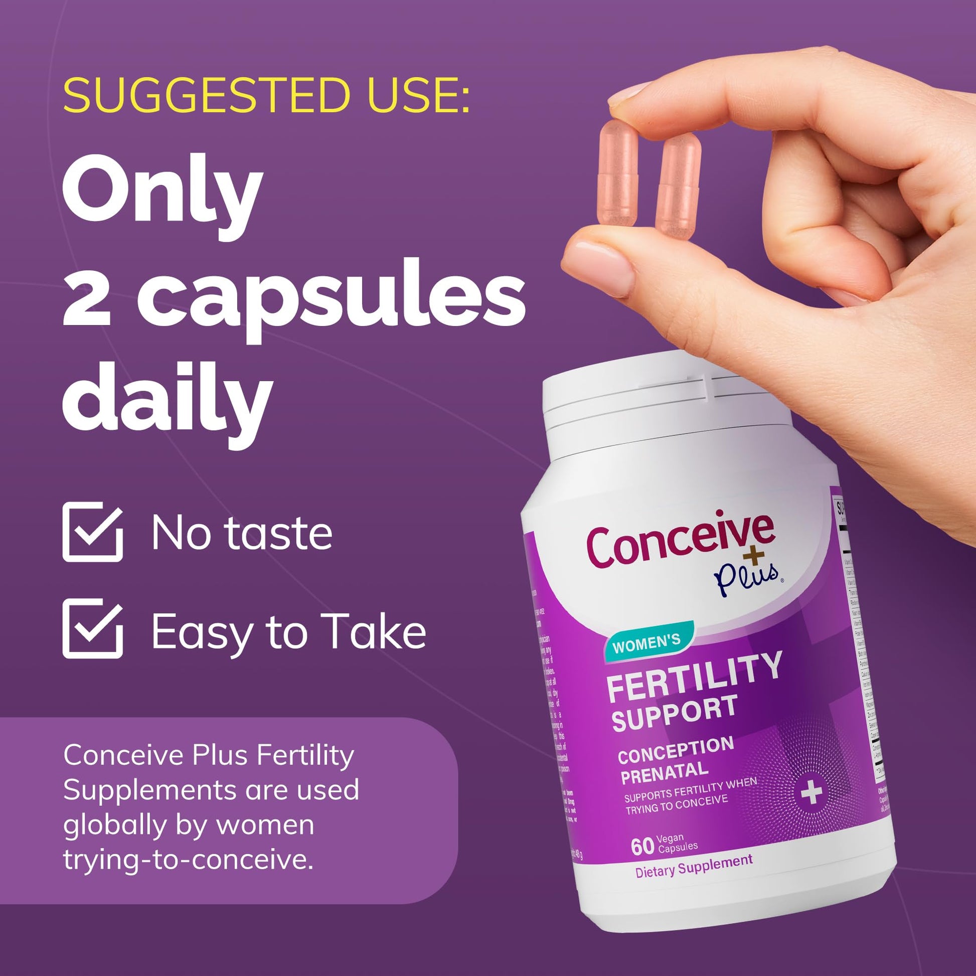 CONCEIVE PLUS Womens Fertility Support – Prenatal Multivitamin for Trying to Get Pregnant – Conception Blend, Hormonal Balance, Folate, Zinc, Thiamin, Riboflavin, Biotin – Non-GMO, Vegan – 30 Days CONCEIVE PLUS buy supplements canada