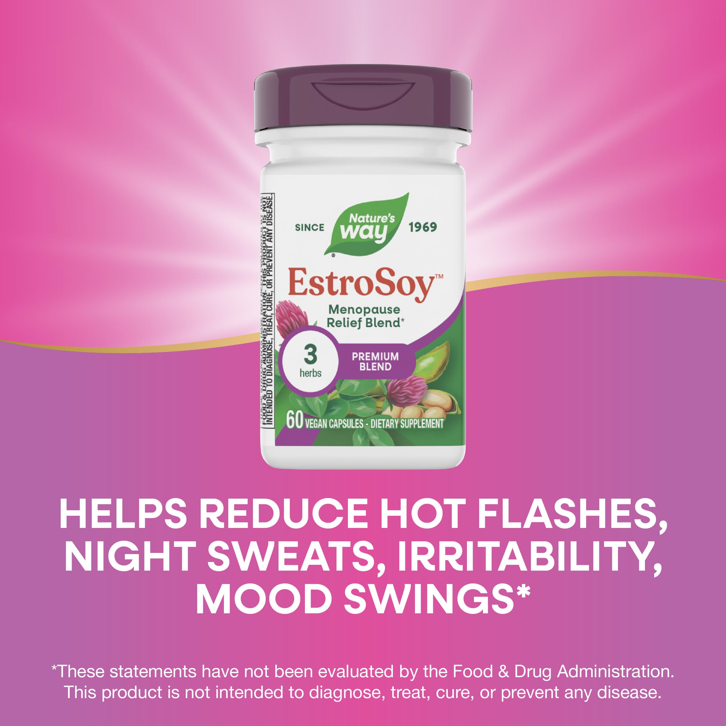 Nature's Way EstroSoy, Menopause Relief Blend*, Helps Relieve Menopausal Symptoms*, Black Cohosh, Fermented Soy Extracts, Red Clover, 60 Vegan Capsules (Packaging May Vary) Nature's Way buy supplements canada