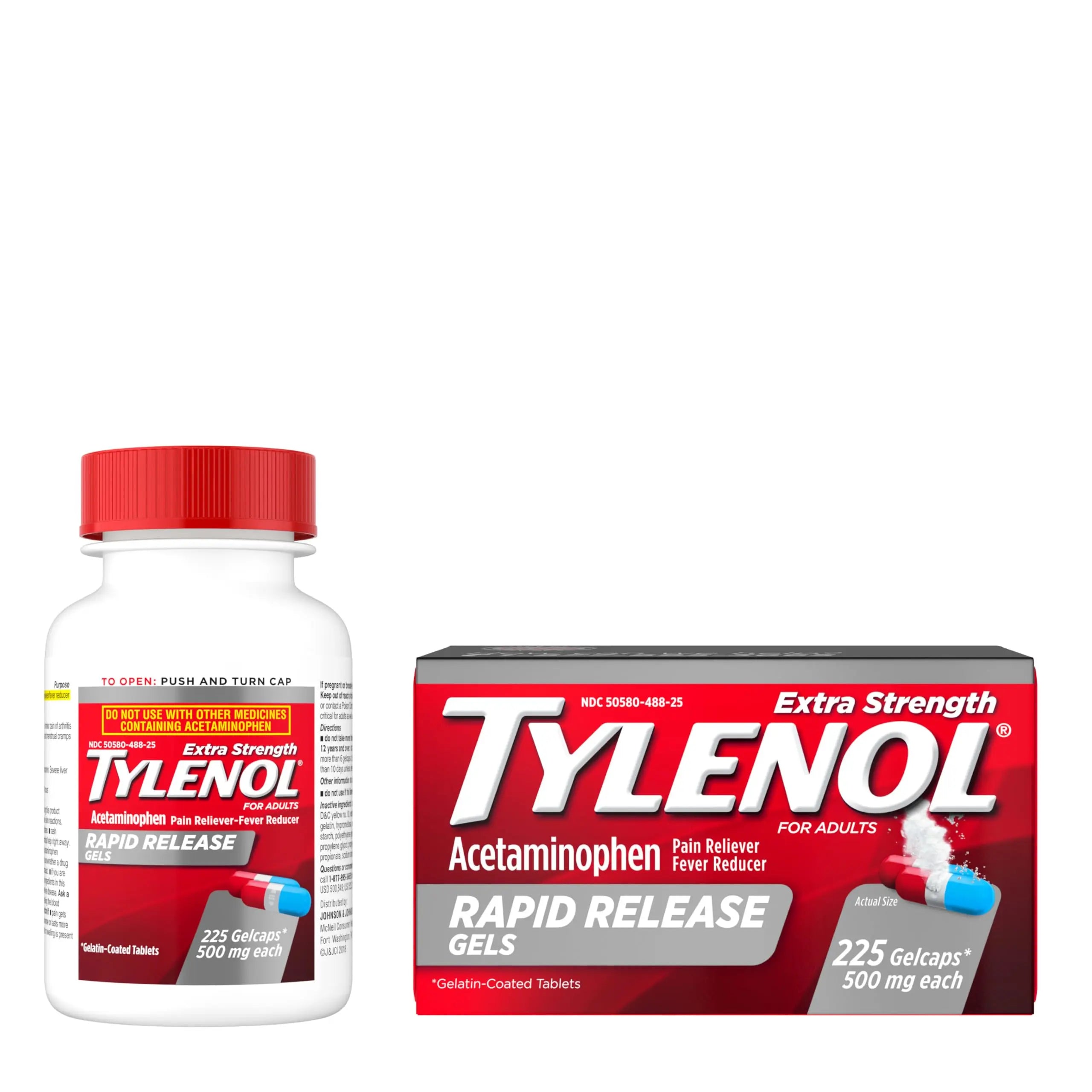 Tylenol Extra Strength Acetaminophen Rapid Release Gels, Fast, Strong Pain Relief, Fever Reducer Medicine, 500 mg Gelcaps with Laser‑Drilled Holes for Fast Release, Value Size, 225 Count Tylenol buy supplements canada