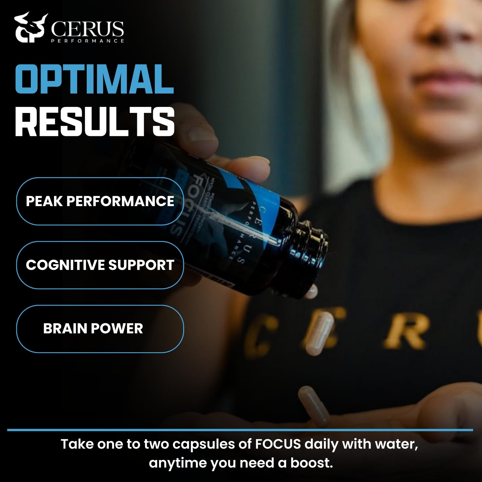 Cerus Performance Focus Nootropic Supplement - Enhances Mental Clarity, Boosts Memory & Cognitive Function, Improves Alertness - Ideal for Athletes & Fitness Enthusiasts - 60 Capsules Cerus buy supplements canada