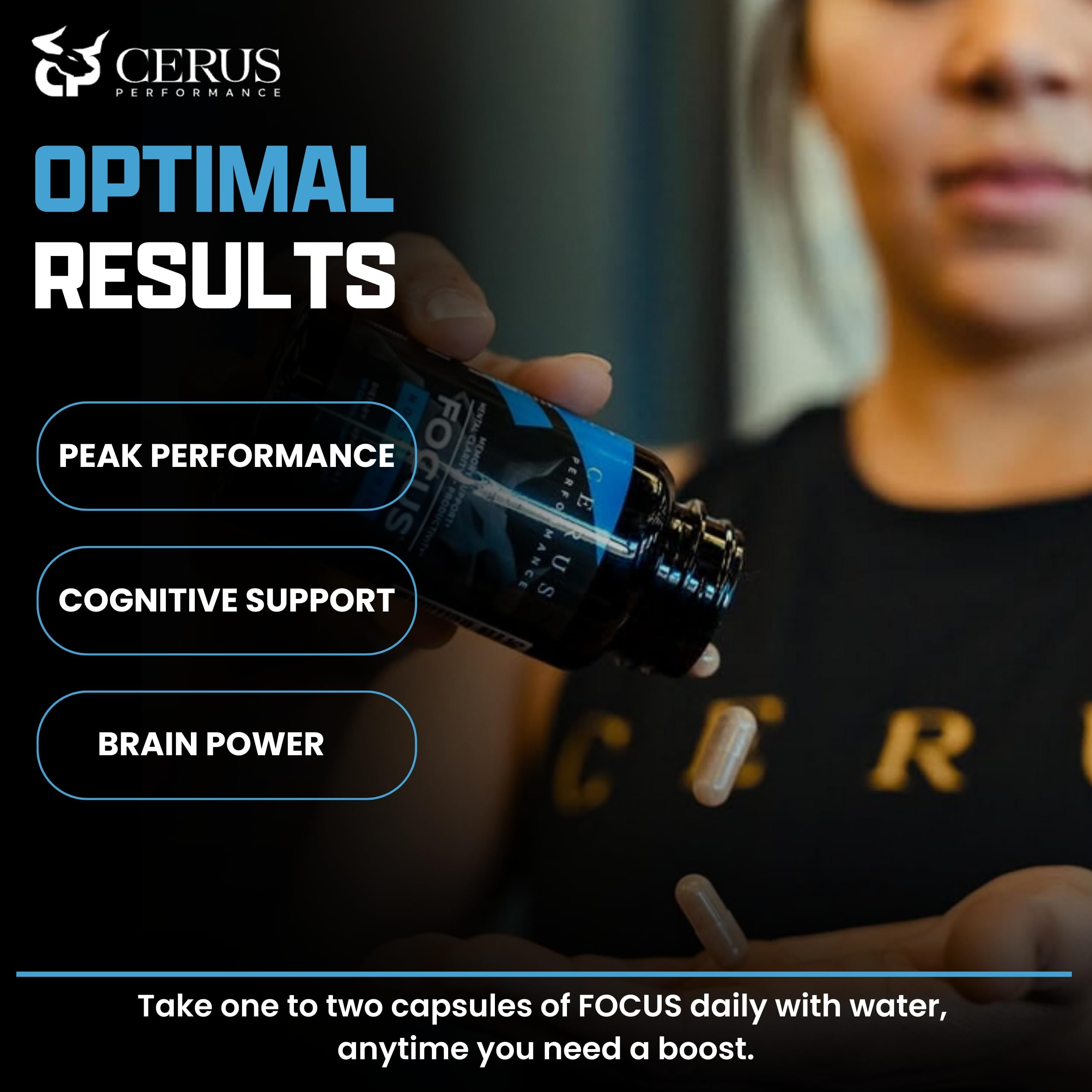 Cerus Performance Focus Nootropic Supplement - Enhances Mental Clarity, Boosts Memory & Cognitive Function, Improves Alertness - Ideal for Athletes & Fitness Enthusiasts - 60 Capsules Cerus buy supplements canada