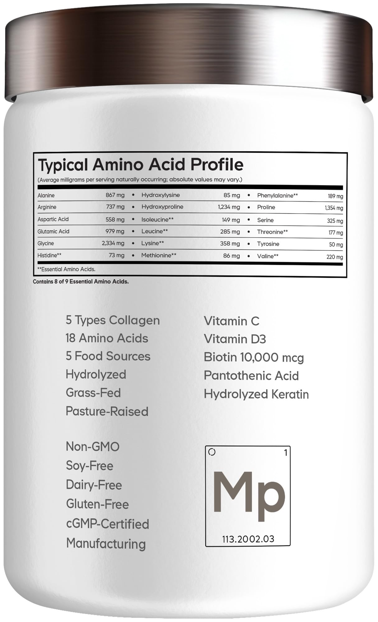 Codeage Multi Collagen for Women & Men Biotin 10000mcg Keratin, Protein Powder Vitamin C B6 D3, Hyaluronic Acid, Niacin - Hydrolyzed Collagen Coffee Creamer 5 Types - Unflavored - Non-GMO - 11.5oz Codeage buy supplements canada