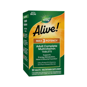 Nature's Way Alive! Max3 Potency Daily Multivitamin, Methylated B12 and Folate, Ultra Potency B-vitamins to Support Energy Metabolism*, 90 Tablets Nature's Way buy supplements canada