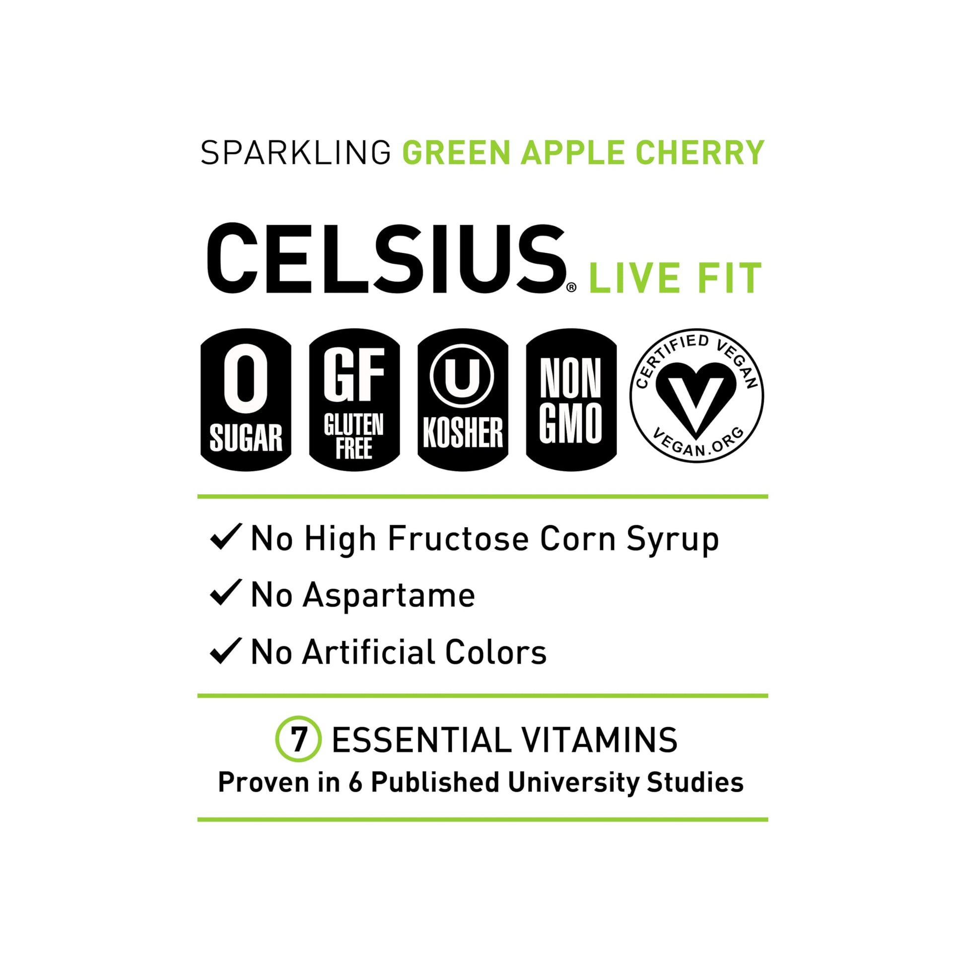 CELSIUS Sparkling Green Apple Cherry, Functional Essential Energy Drink, 12 Fl Oz CELSIUS buy supplements canada