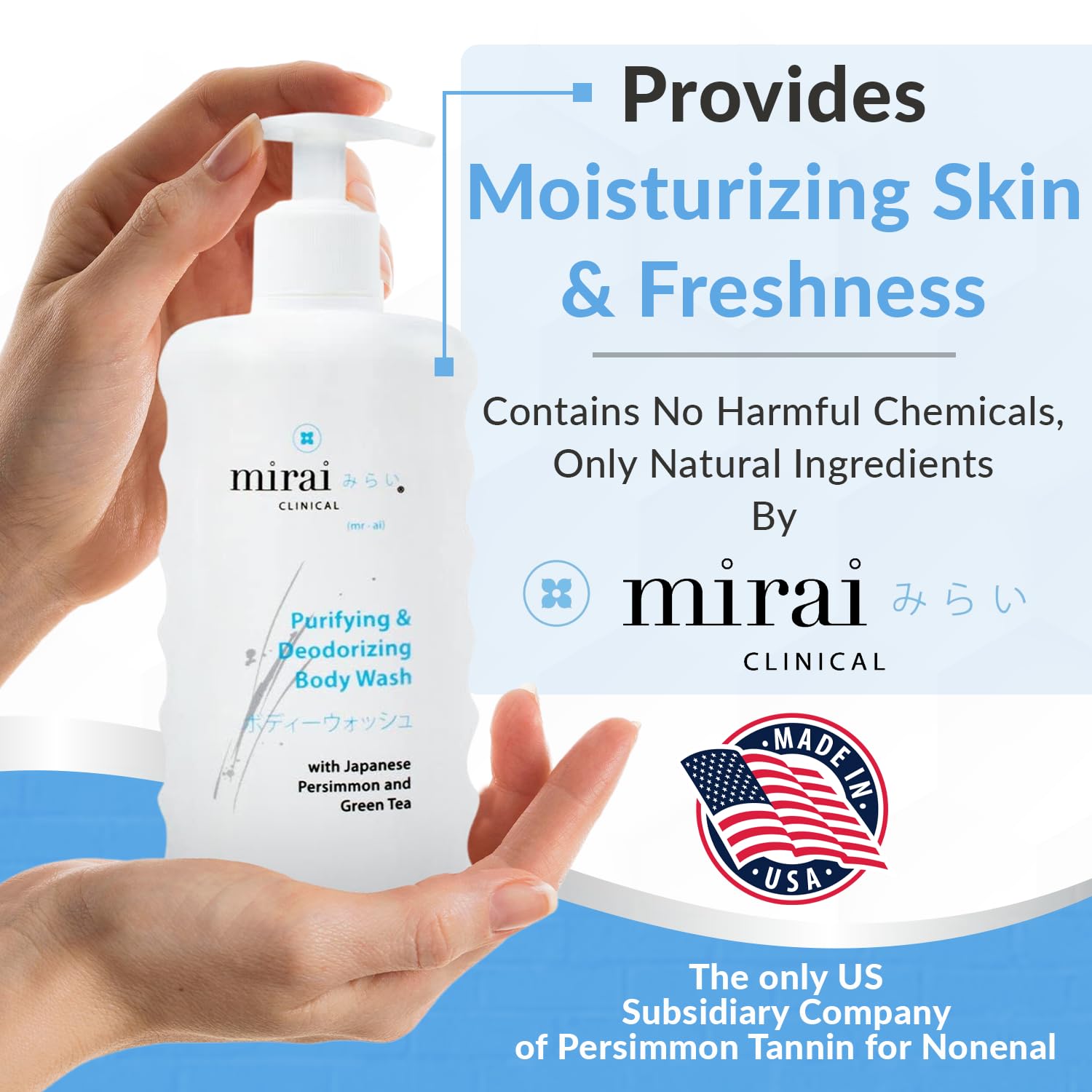Mirai Clinical Body Wash for Strong Body Odor - Renewing Body Purifying & Deodorizing with Natural Persimmon & Green Tea Extracts Mirai buy supplements canada