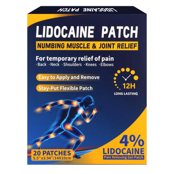 AROSLU Lidocaine Pain Relief Patches Maximum Strength Numbing Gel Patch for Back Knee Neck Shulder Joint Ache Muscle Soreness ICY Compress Topical 20-PCS AROSLU buy supplements canada