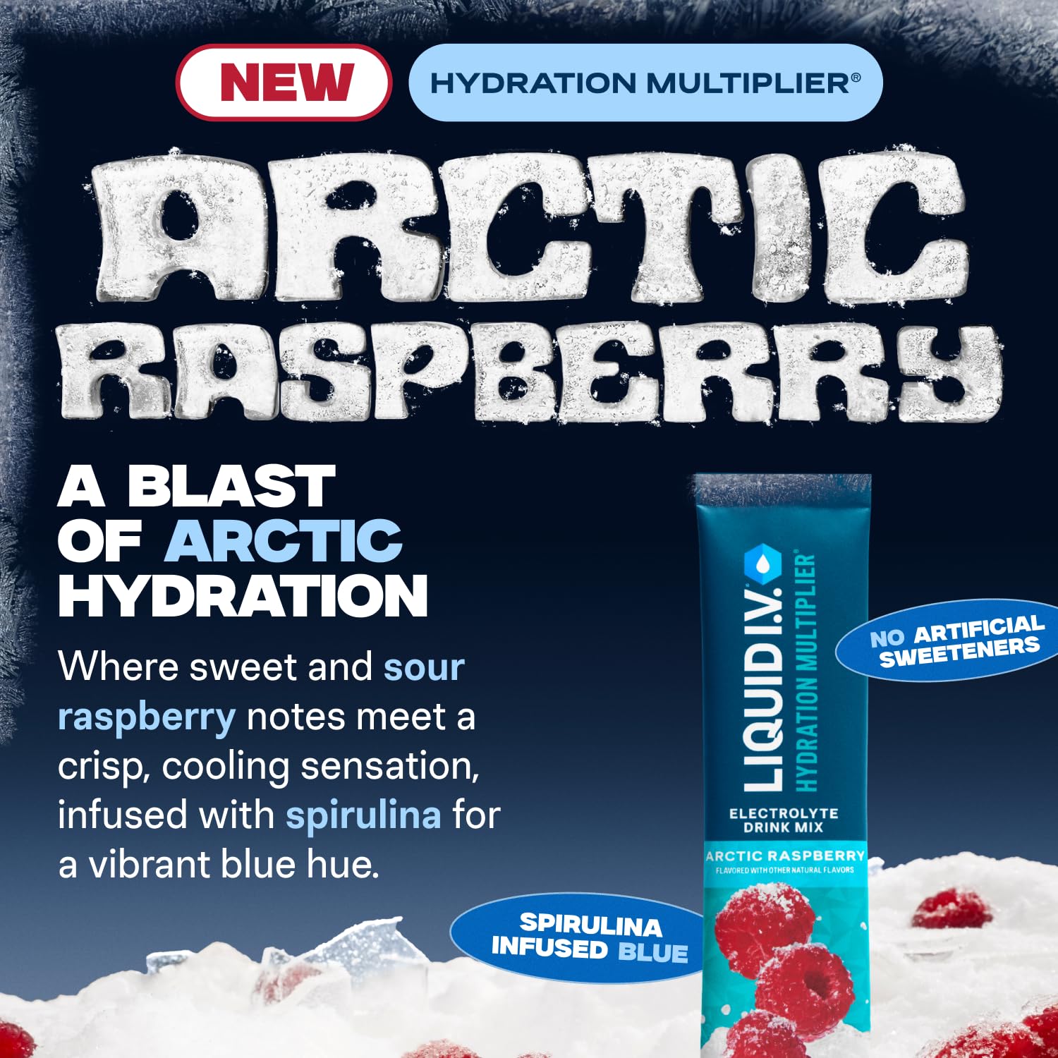 Liquid I.V.® Hydration Multiplier - Arctic Raspberry | Electrolyte Powder Drink Mix | 1 Pack (16 Servings) Liquid I.V. buy supplements canada