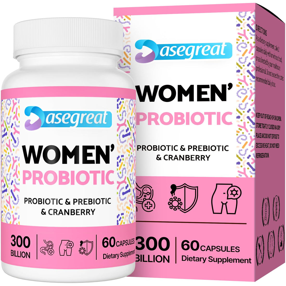 300 Billion CFUs Probiotics for Women,12 Strains Probiotics with Prebiotic Cranberry Heafetine buy supplements canada