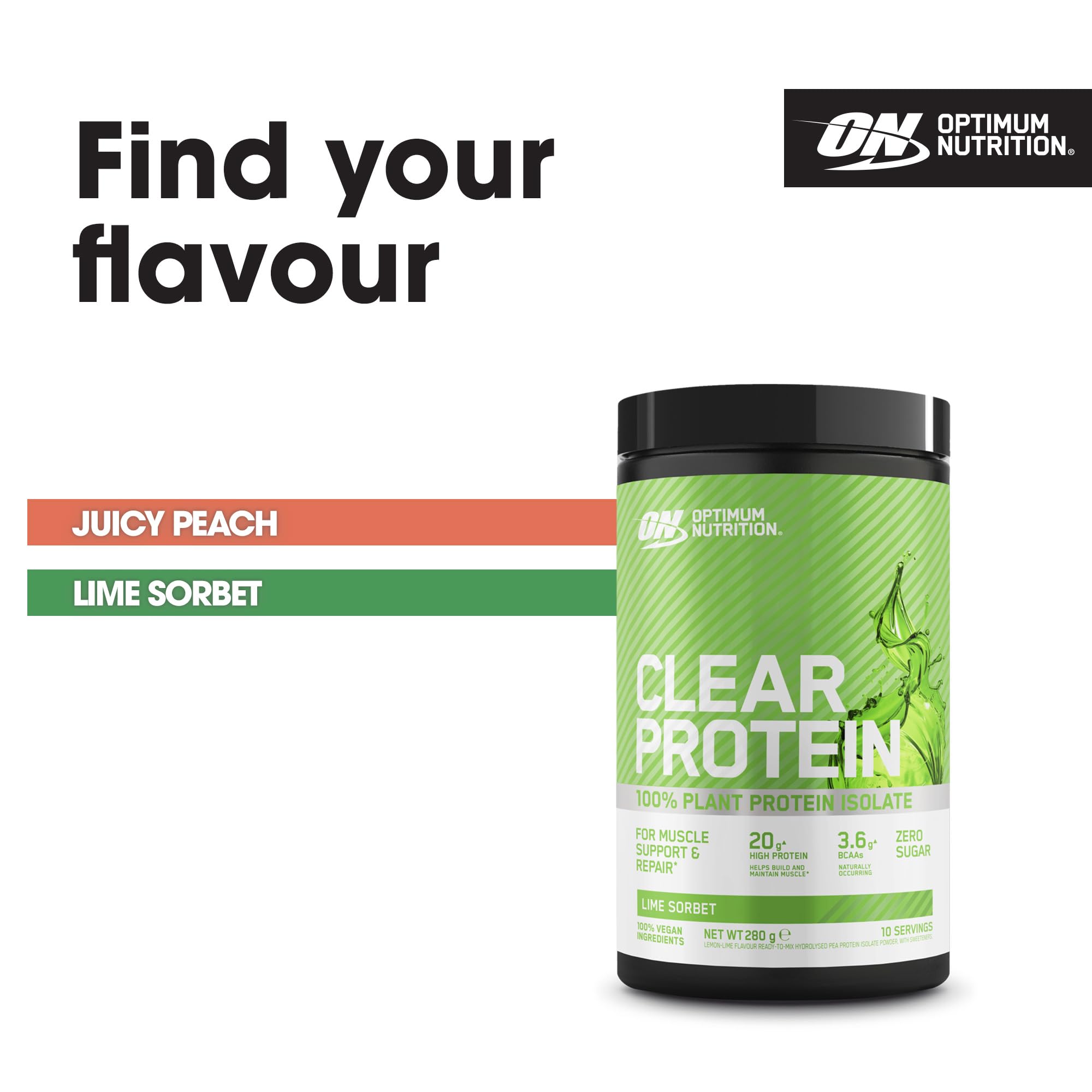 Optimum Nutrition Clear Protein 100% Plant Protein Isolate, Lime Sorbet Optimum Nutrition buy supplements canada