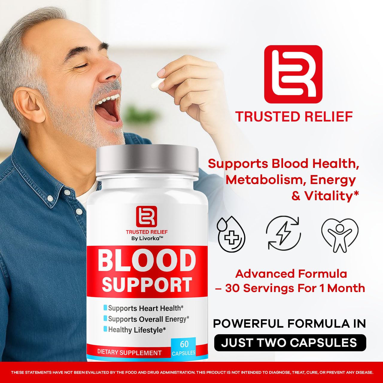 (2 Pack) Trusted Relief Blood Support Capsules - Official TrustedRelief Blood Support Vitamin Pills, Natural Trusted Relief Advanced Premium Formula Wellness & Overal Health, 120 Capsules For 2 Months LIVORKA buy supplements canada