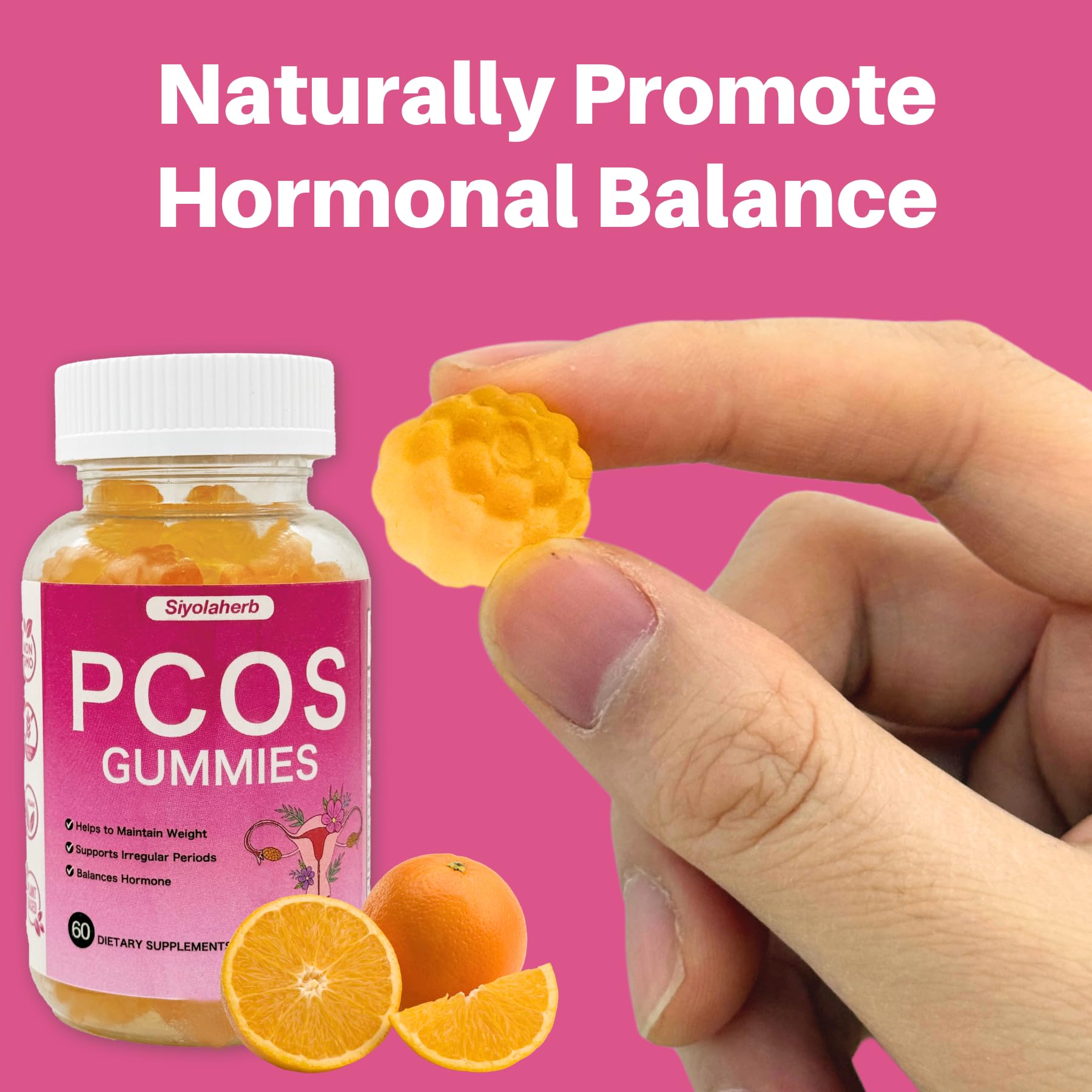 PCOS Vitamins Gummies for Women Hormone Balance & PCOS Relief & Fertility Support, 60 Ovarian Support Vitamins with Inositol for Healthy Menstrual Cycle, Inositol Gummies for Hirsutism and Acne Siyolaherb buy supplements canada