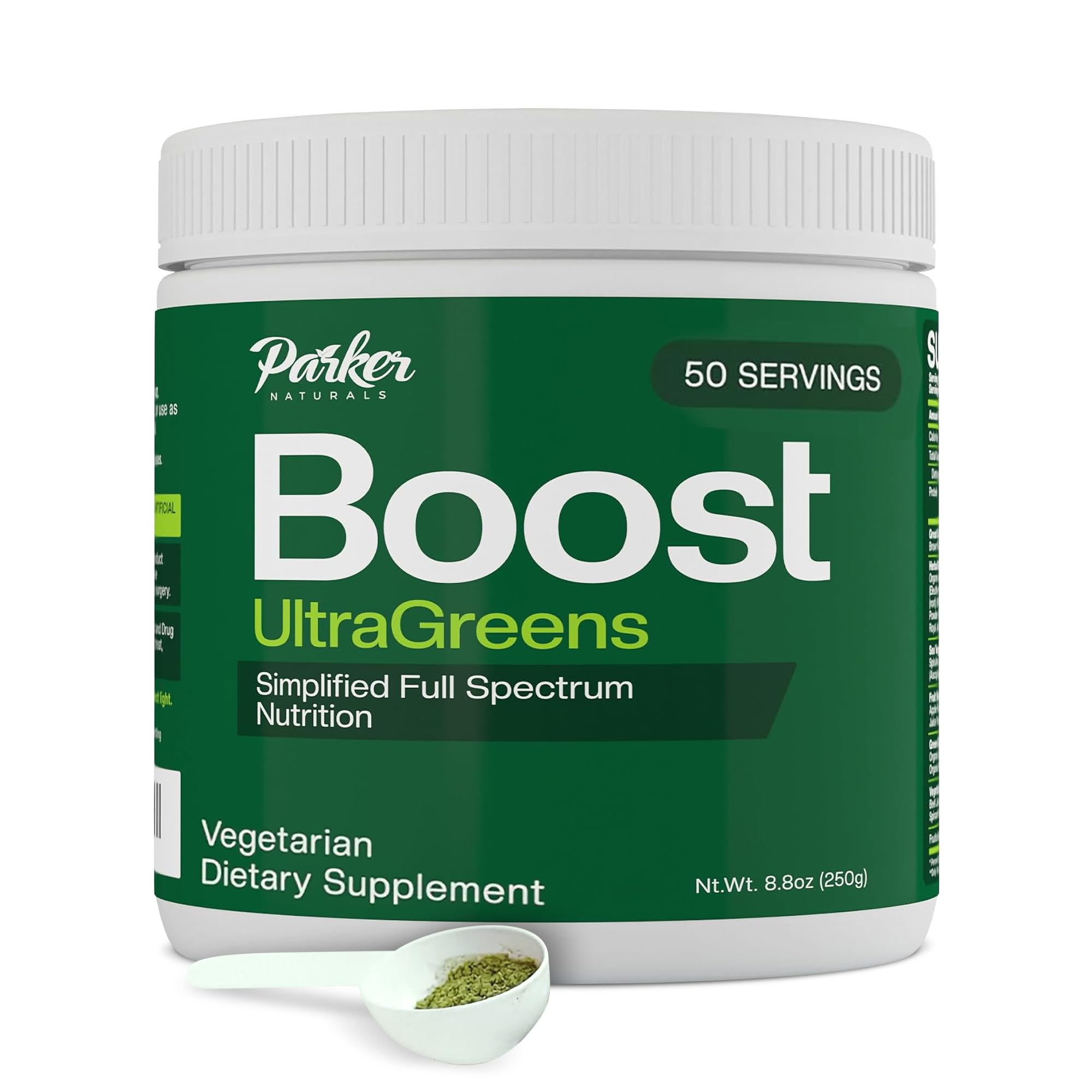 Boost UltraGreens Super Greens Powder - Organic Spirulina, Grasses & Antioxidants | Premium Superfood for Daily Energy | Detox & Whole-Body Wellness - 50 Servings Parker Naturals buy supplements canada